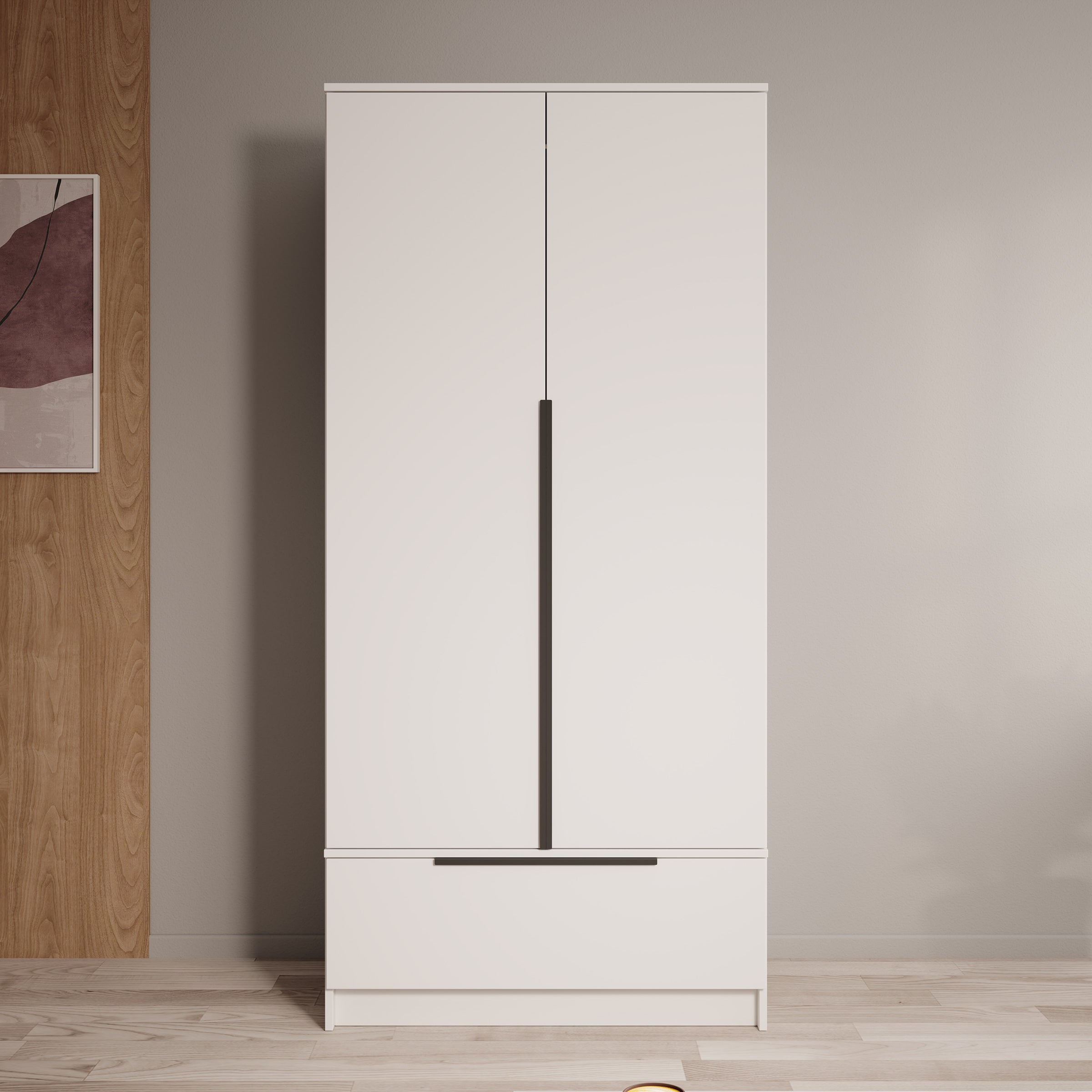 Skyer - Kledingkast 2-deurs - Wit - 90x51x193 cm
