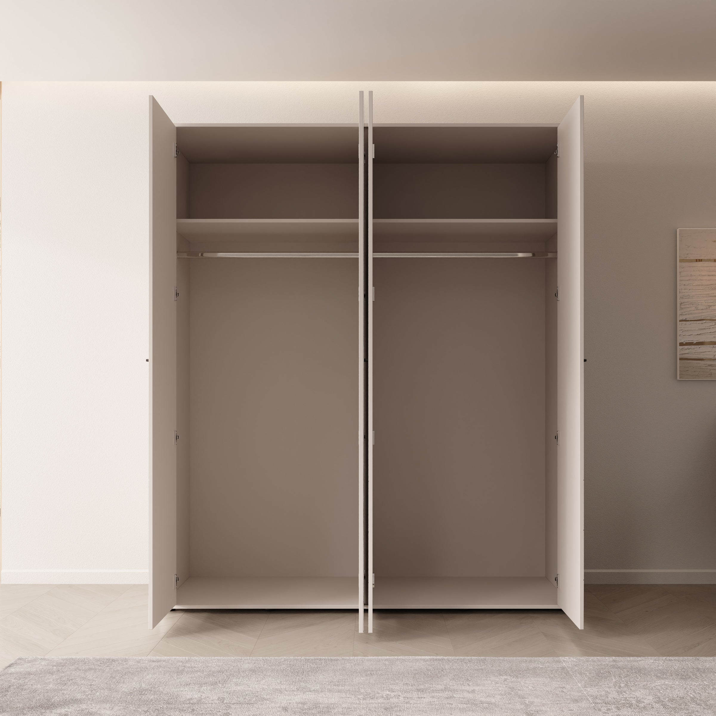 Sorello - Kledingkast 4 deurs - Beige - 180x56x211 cm