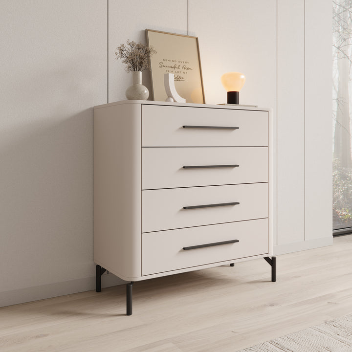 Sorello - Ladekast met 4 lades - Beige - 90x40x94 cm