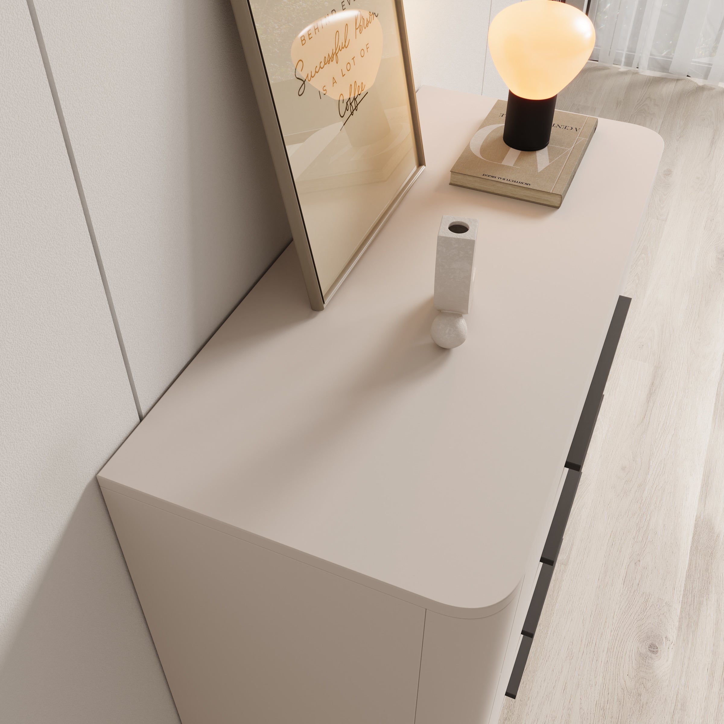 Sorello - Ladekast met 4 lades - Beige - 90x40x94 cm