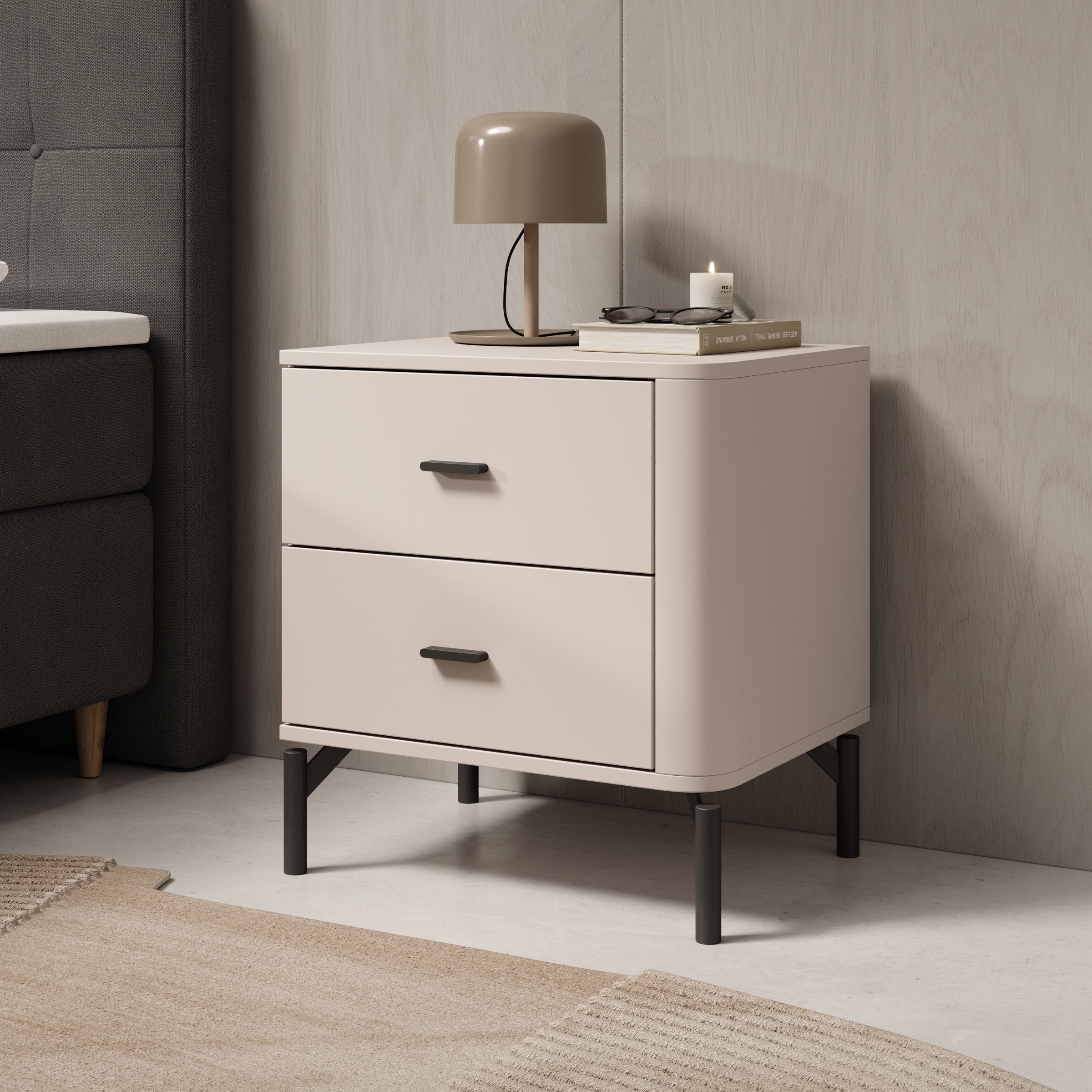 Sorello - Nachtkastje - Beige - 42x40x56 cm