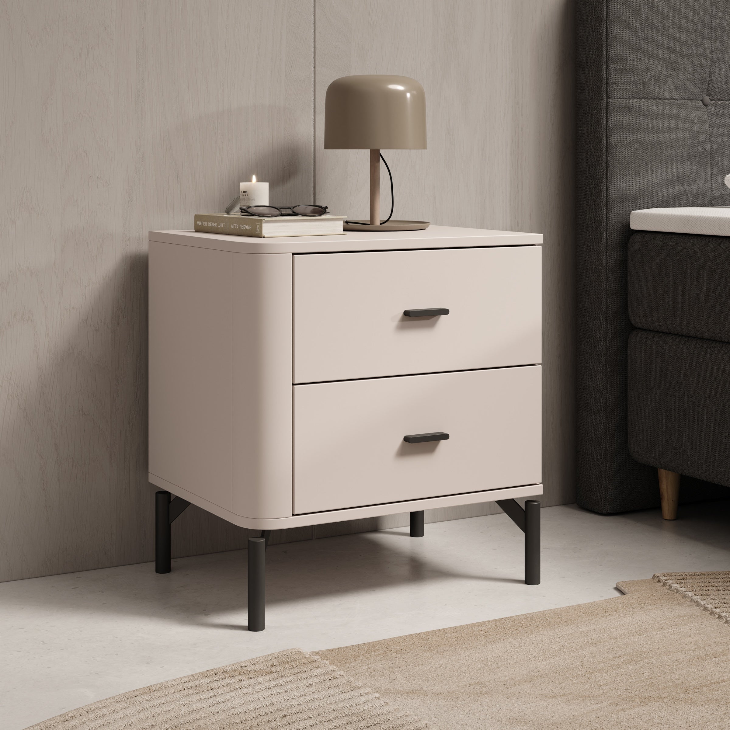 Sorello - Nachtkastje - Beige - 52x40x56 cm