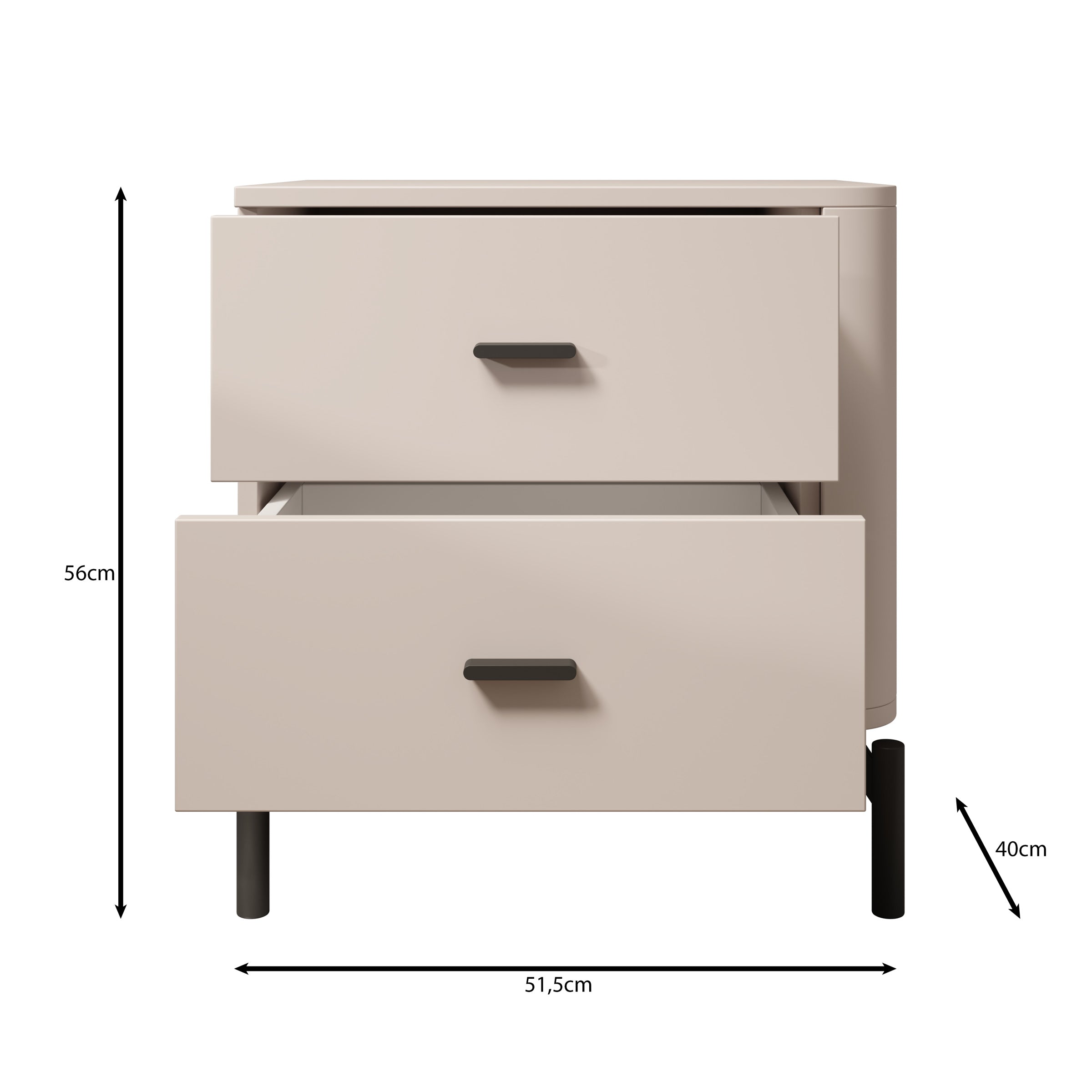 Sorello - Nachtkastje - Beige - 42x40x56 cm