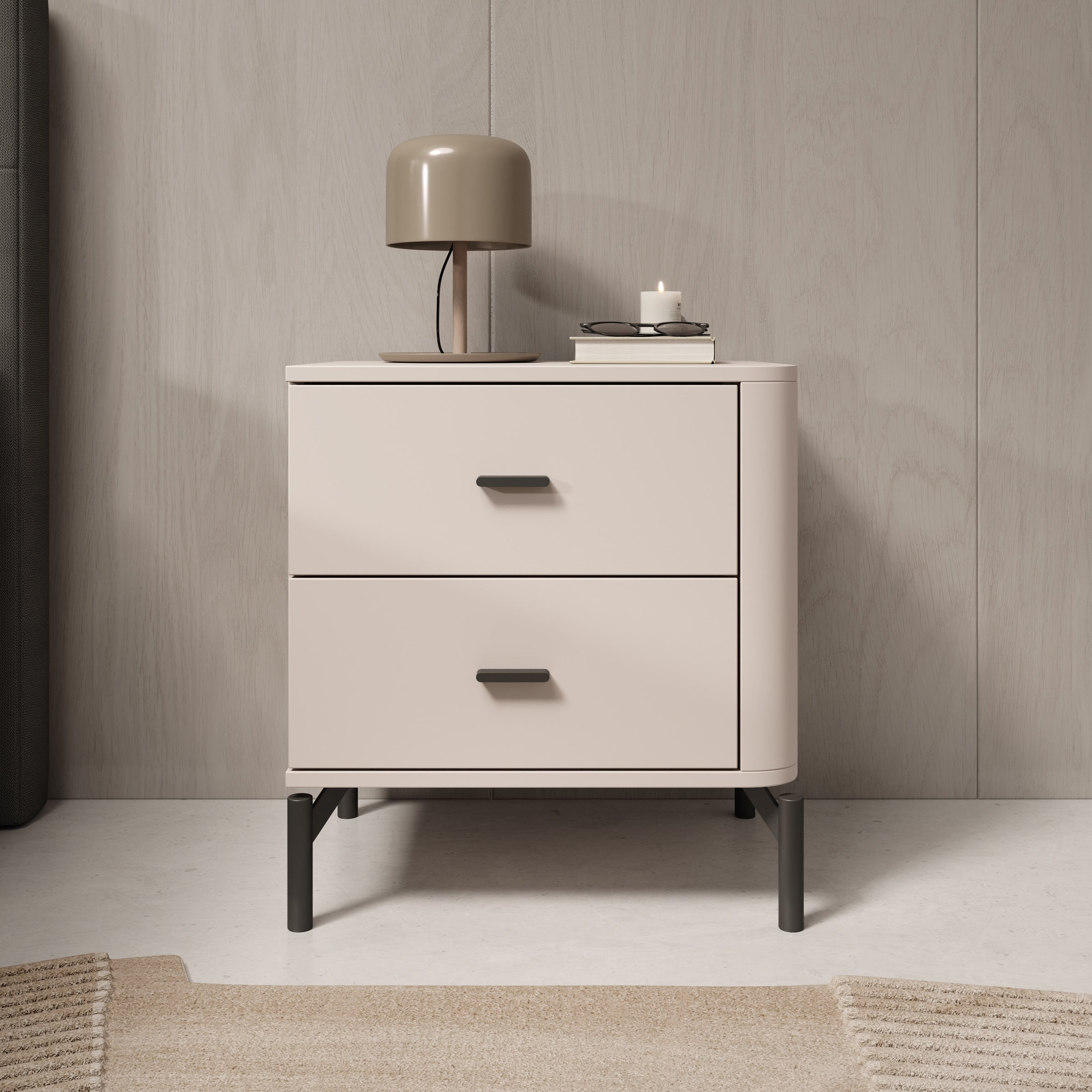 Sorello - Nachtkastje - Beige - 42x40x56 cm