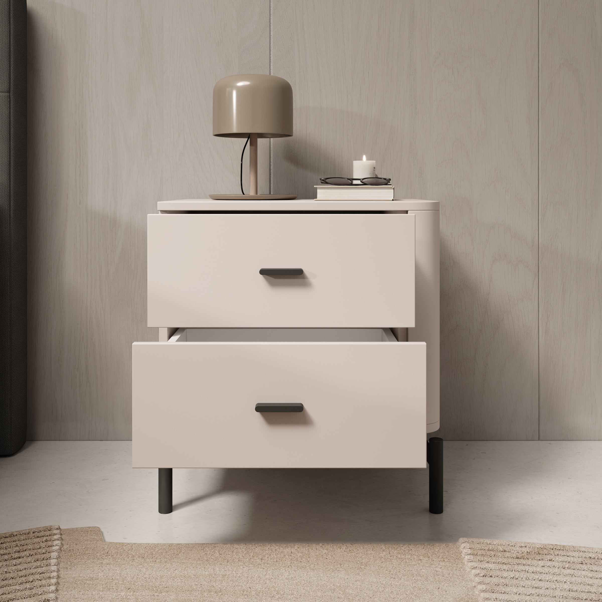 Sorello - Nachtkastje - Beige - 42x40x56 cm