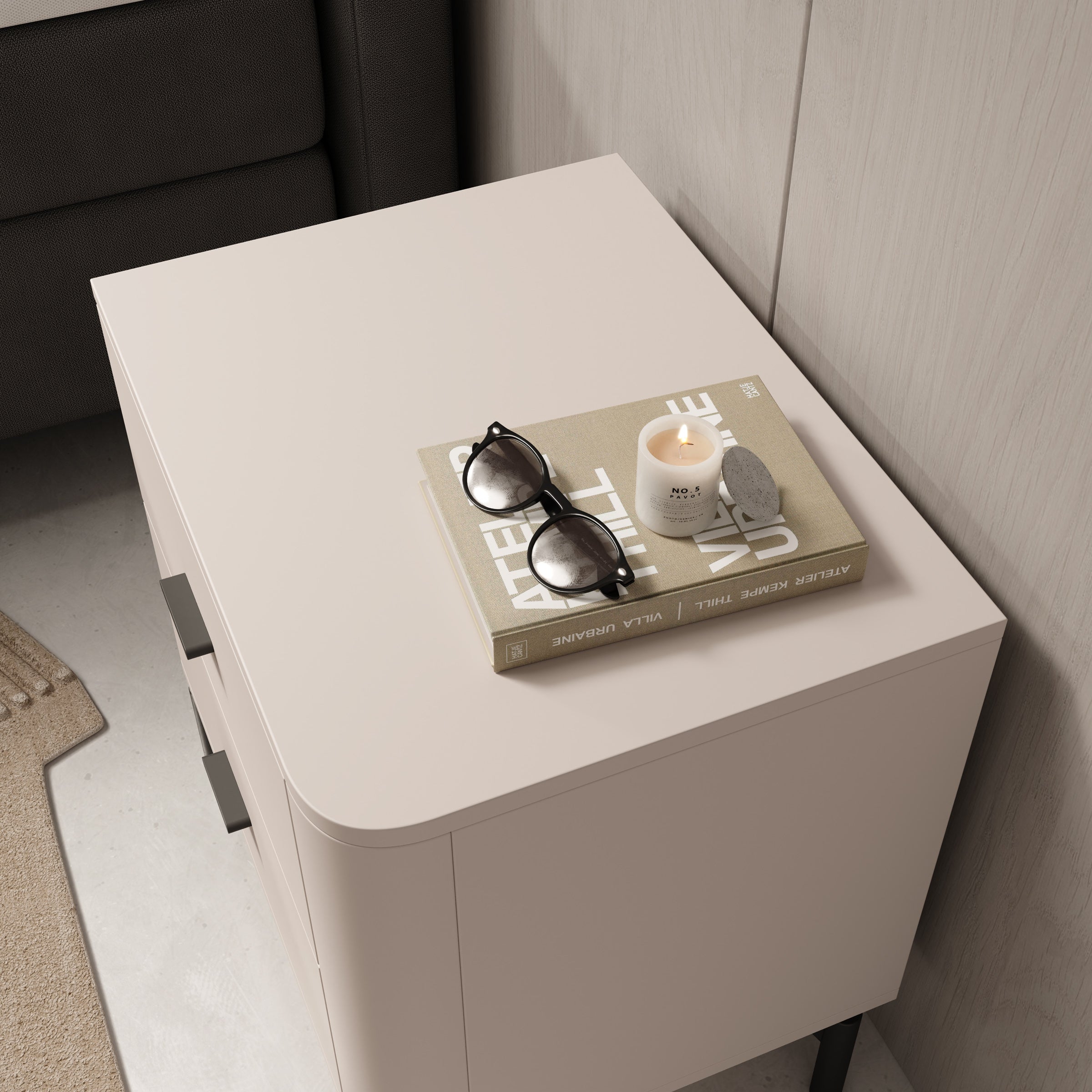 Sorello - Nachtkastje - Beige - 42x40x56 cm