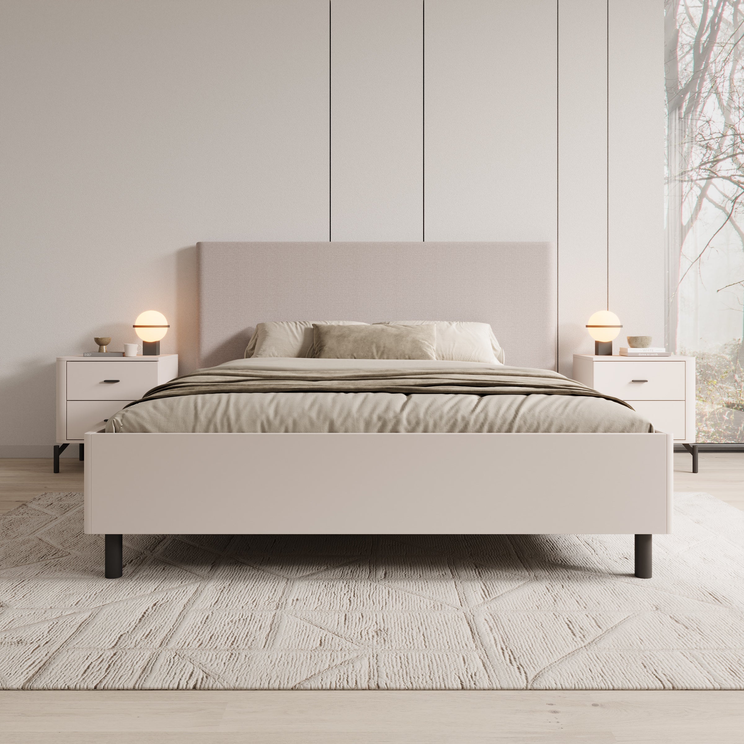 Sorello - Tweepersoonsbed - Beige - 160x200 cm