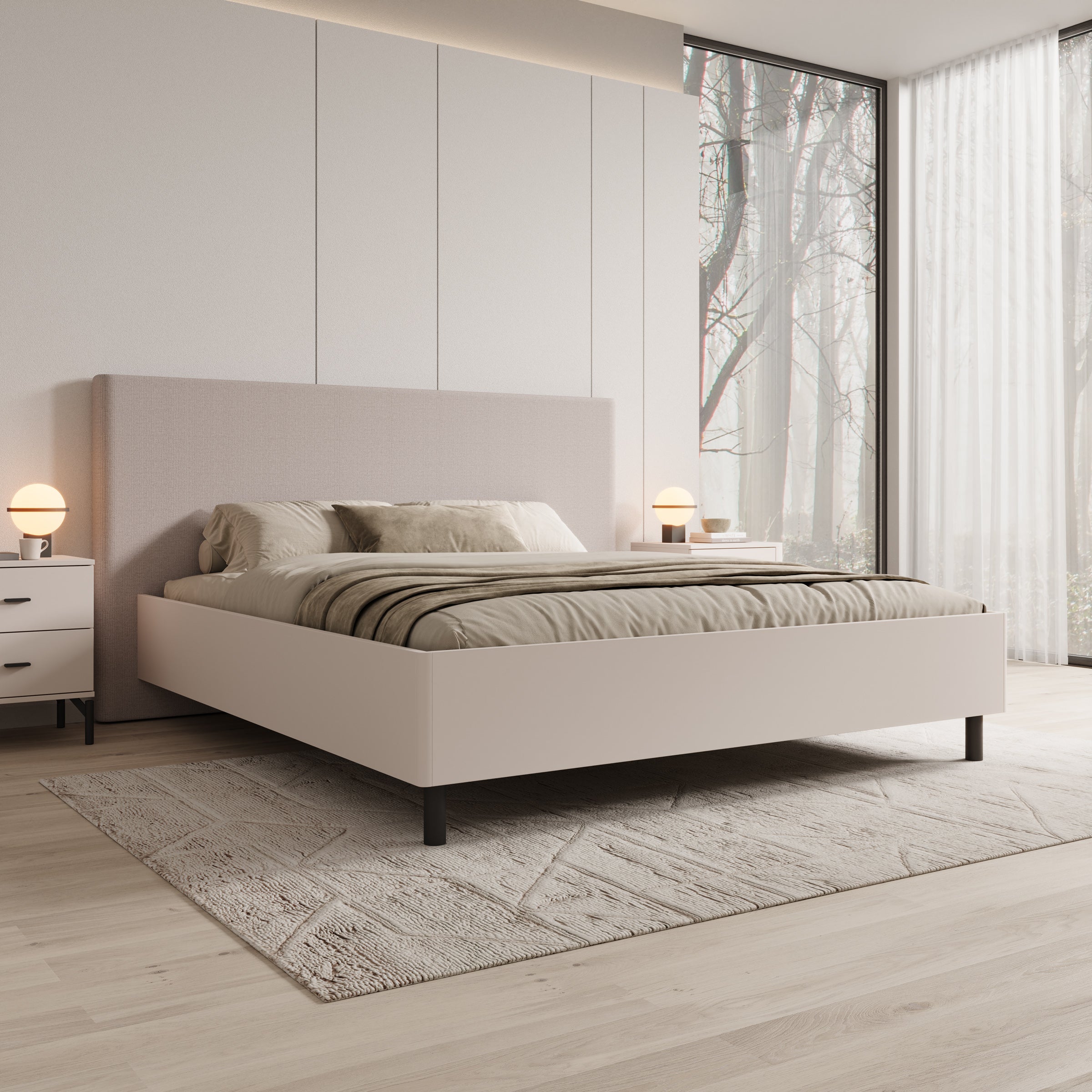 Sorello - Tweepersoonsbed - Beige - 180x200 cm