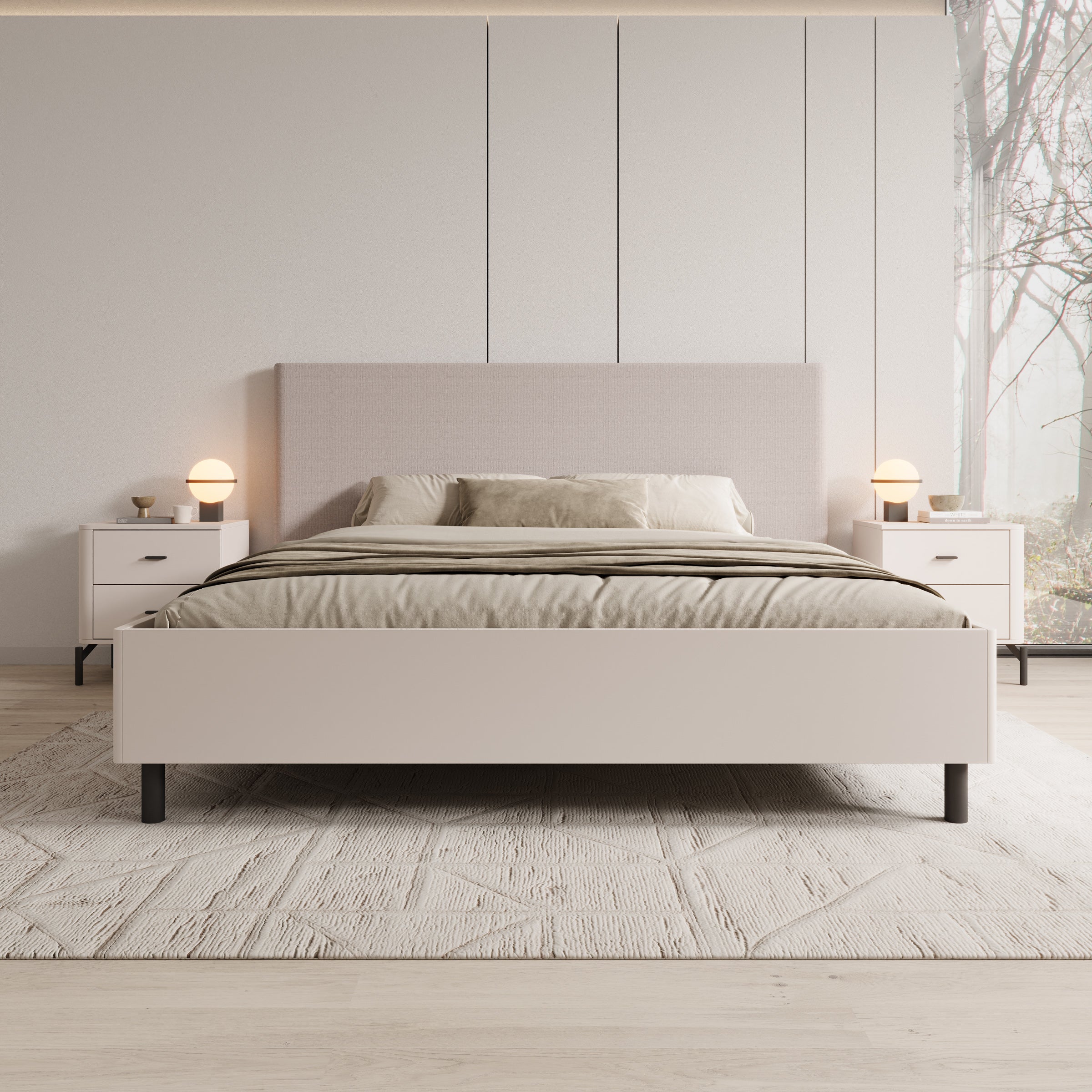 Sorello - Tweepersoonsbed - Beige - 180x200 cm