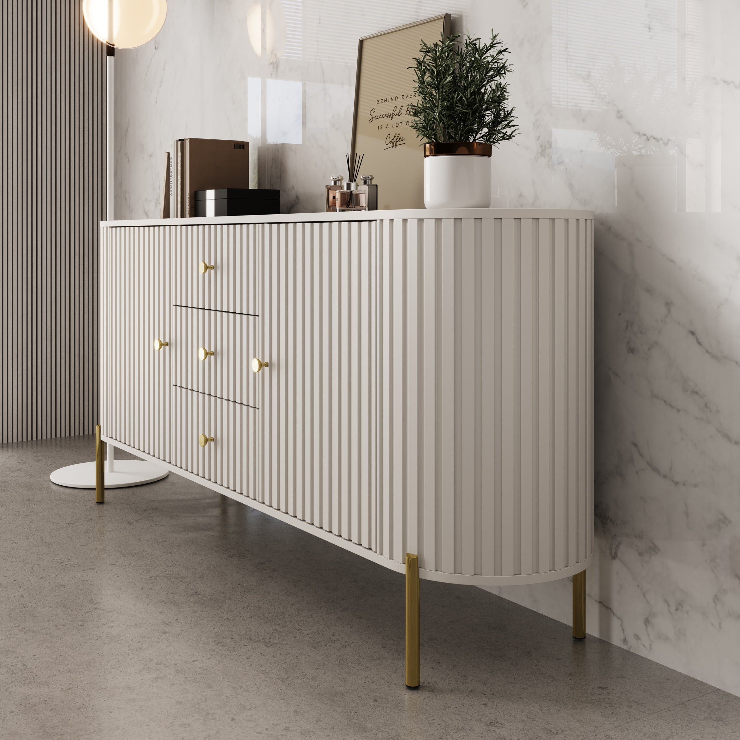 Sorenna - Dressoir - Beige - 178x40x79 cm