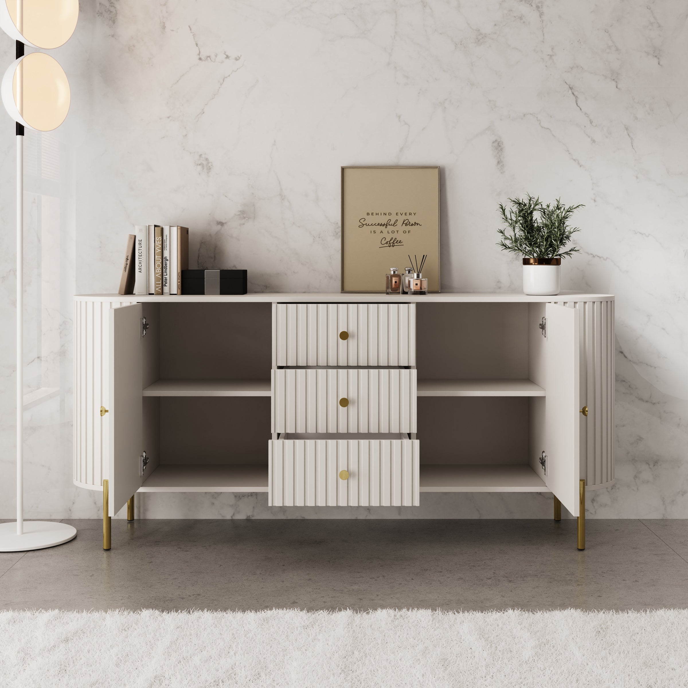 Sorenna - Dressoir - Beige - 178x40x79 cm