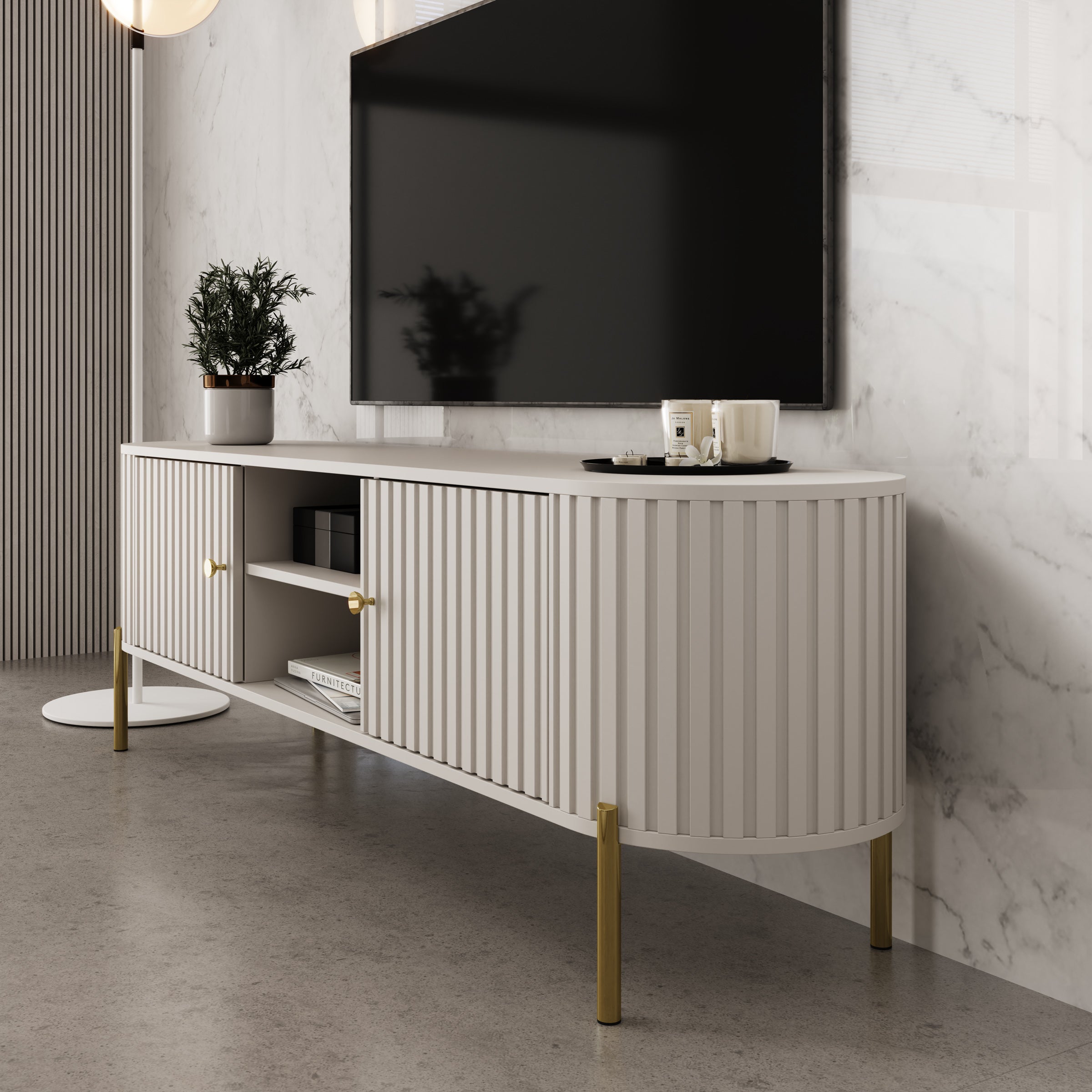 Sorenna - TV-Meubel - Beige - 175x43x54 cm