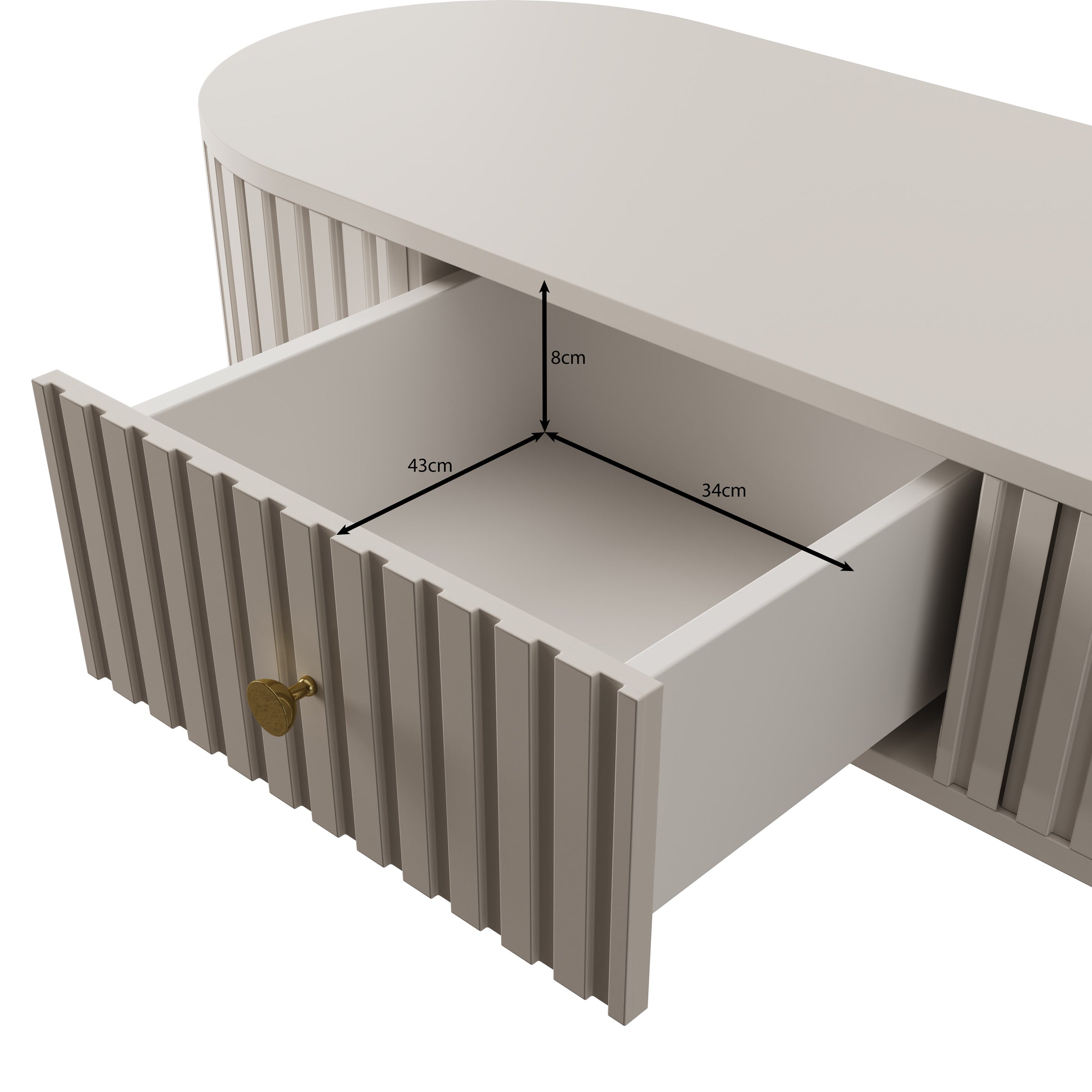 Sorenna - Salontafel - Beige - 100x55x39 cm