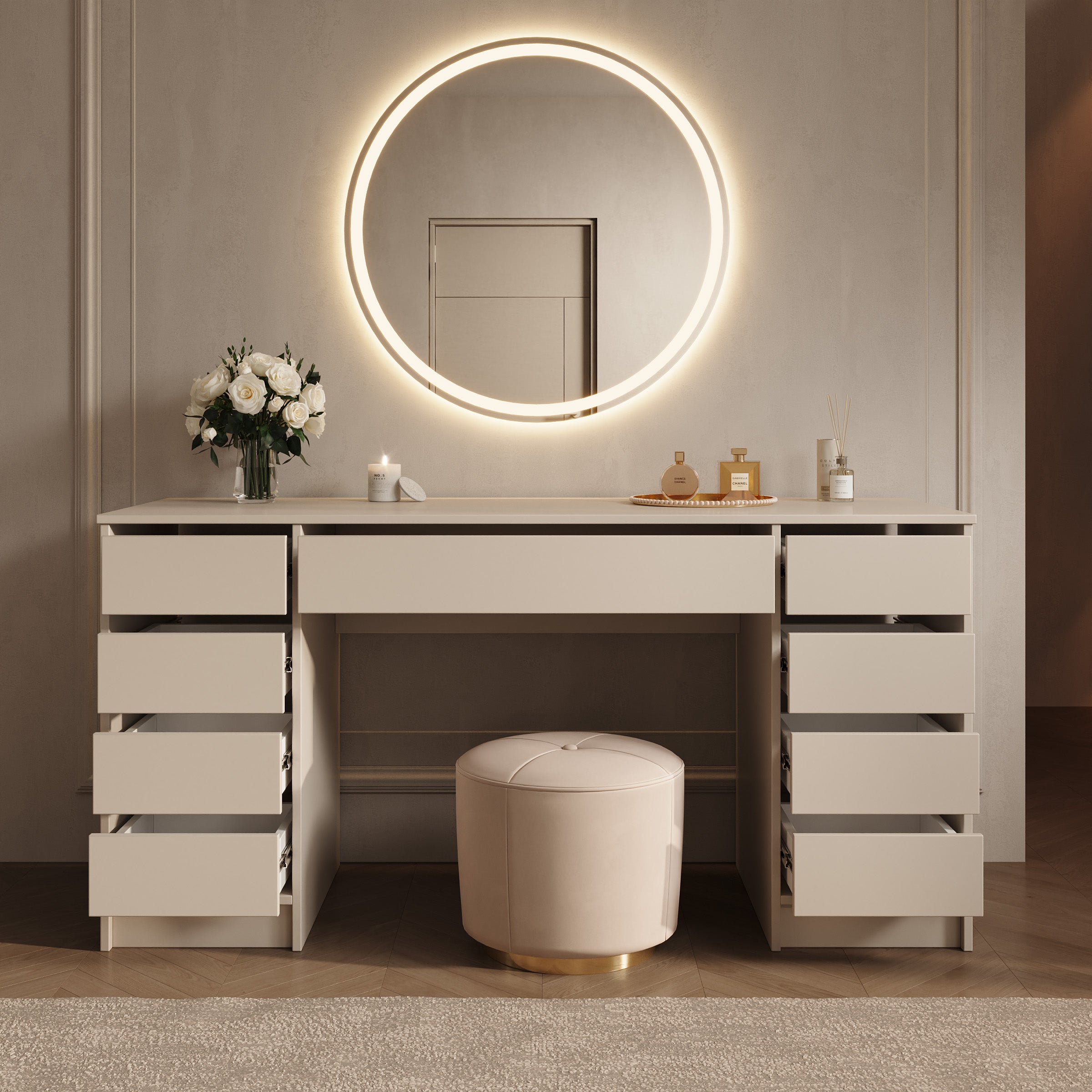 Sorobon - Kaptafel - Beige - 152x54x76 cm