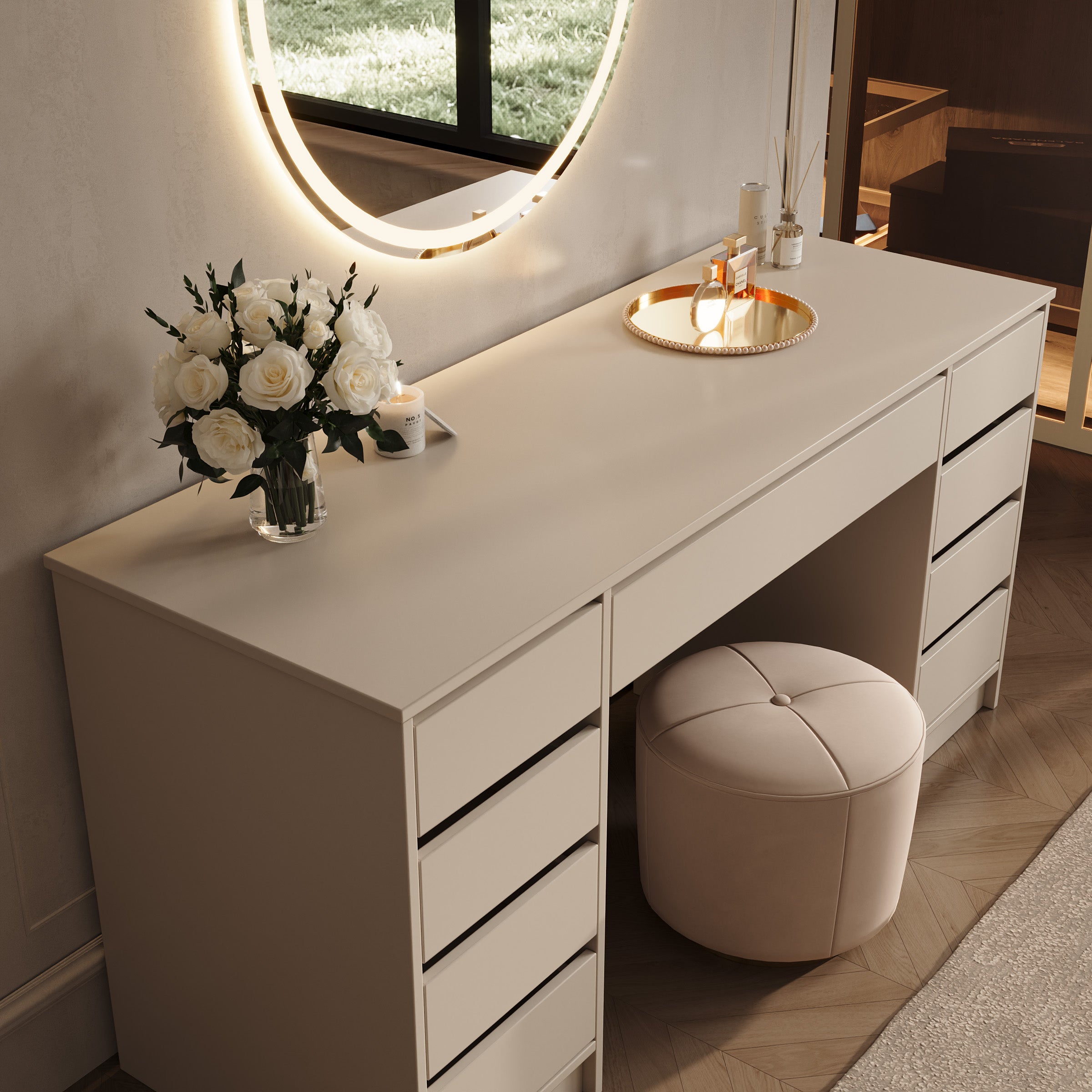 Sorobon - Kaptafel - Beige - 152x54x76 cm