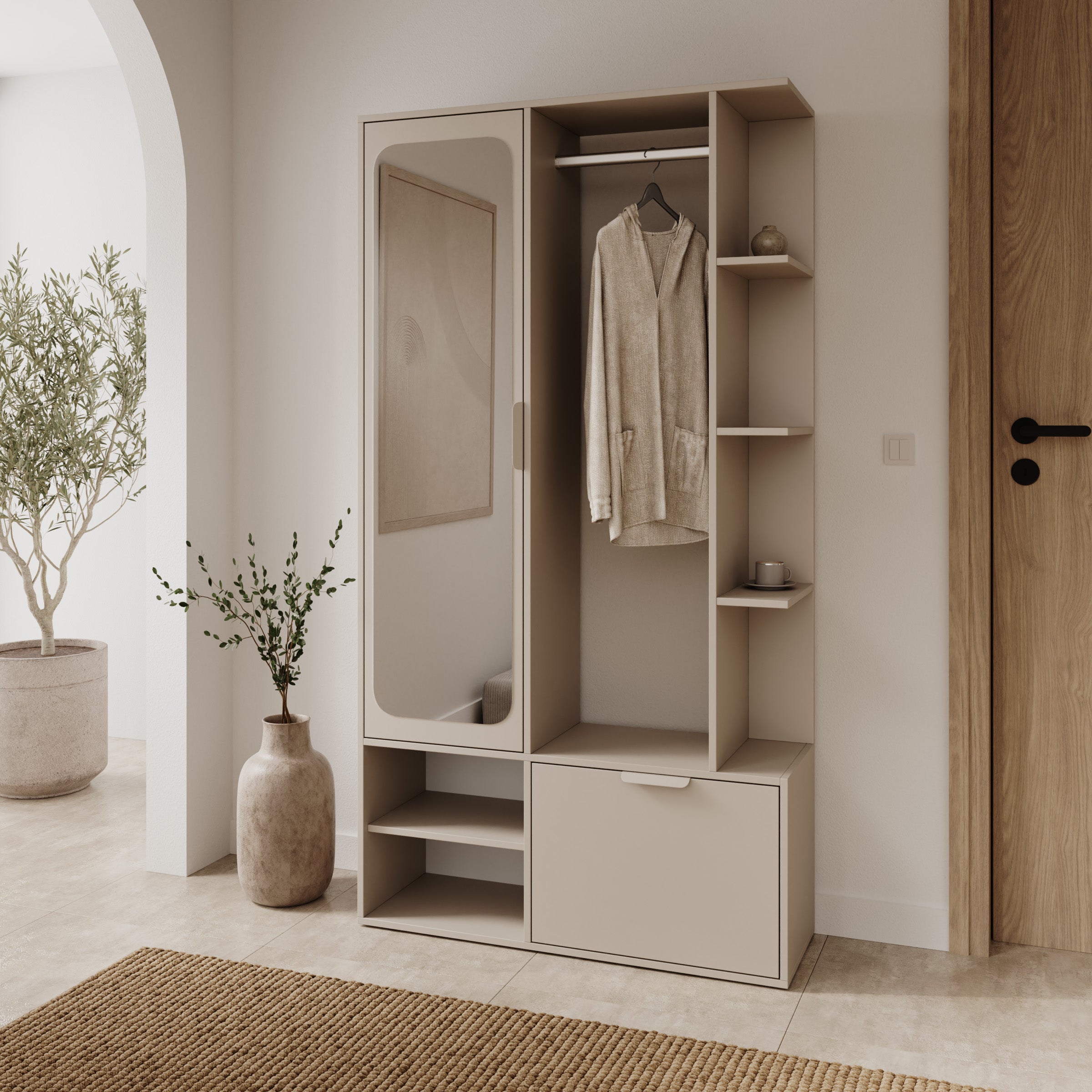 Soto - Halkast - Beige - 100x33x189 cm