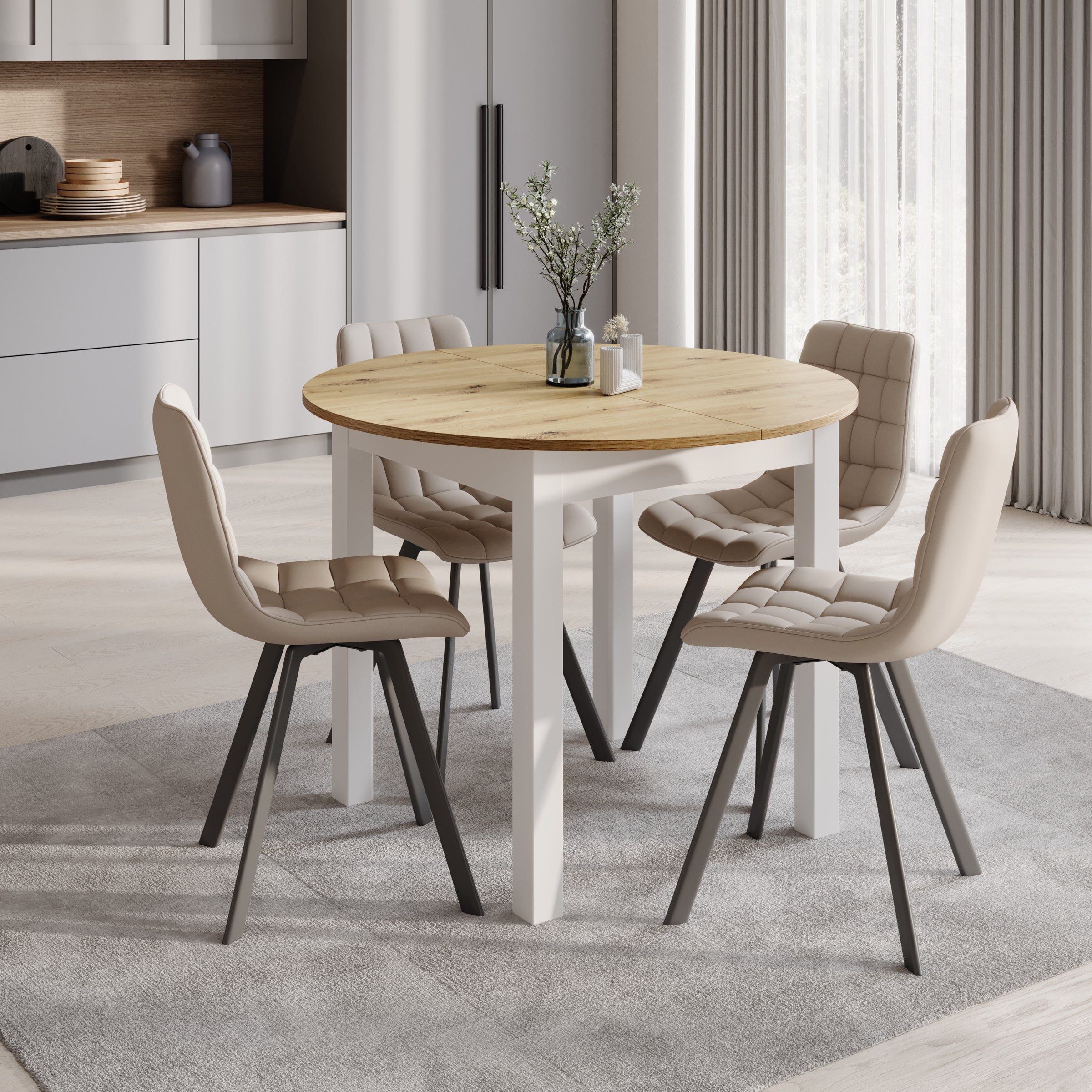 South - Eetkamertafel - Eiken/Wit