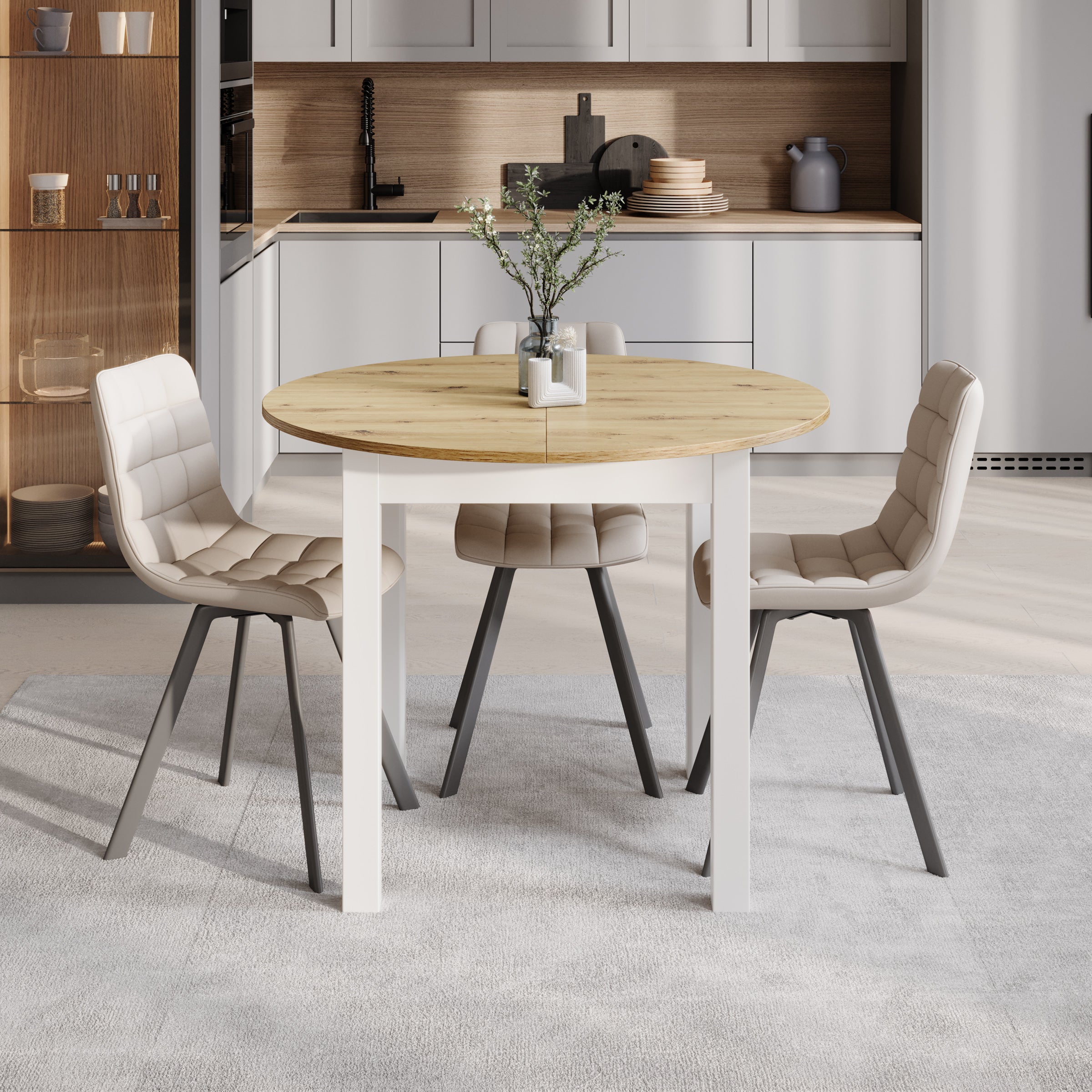 South - Eetkamertafel - Eiken/Wit