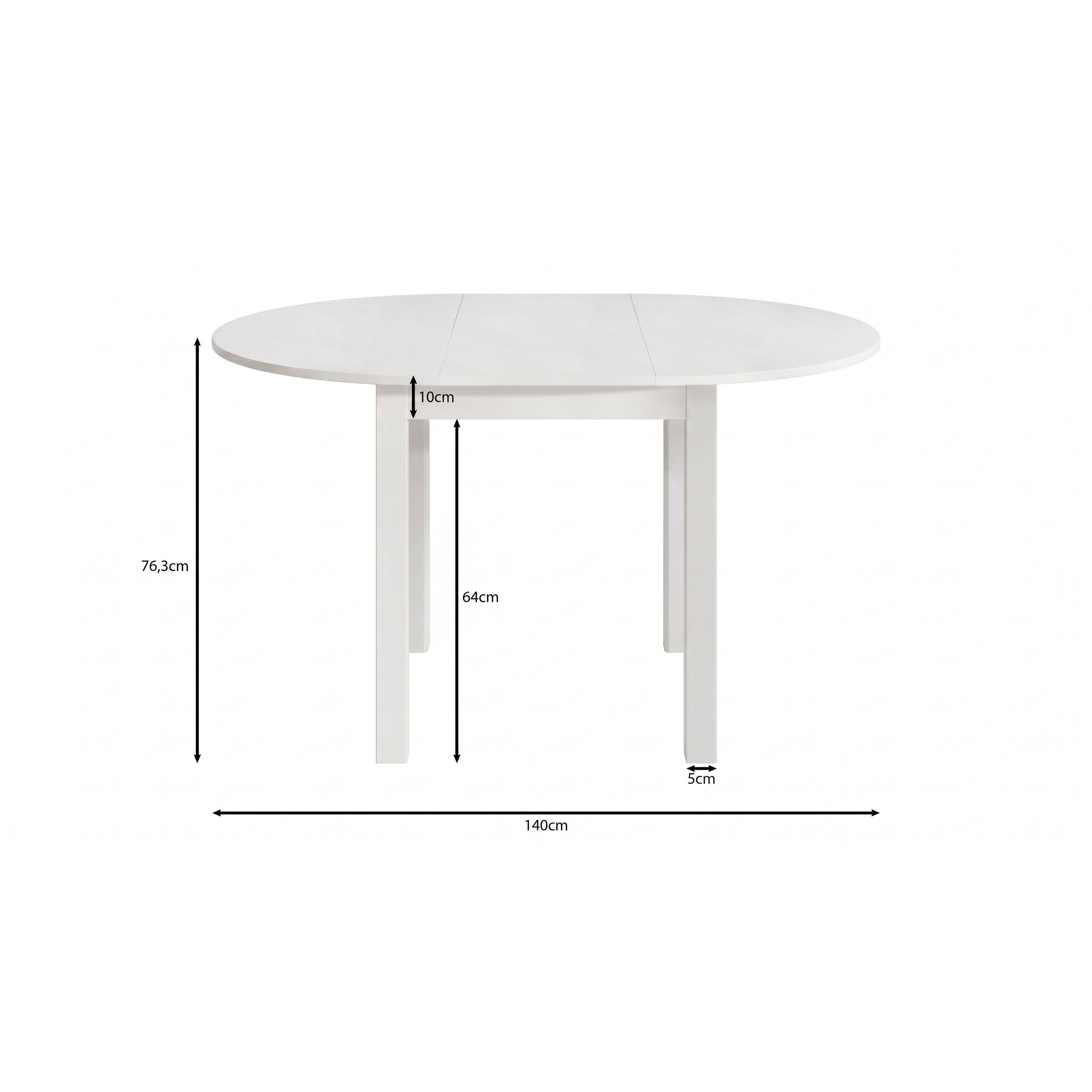 South - Eetkamertafel - Uitschuifbaar - Wit - 100x100x76 cm