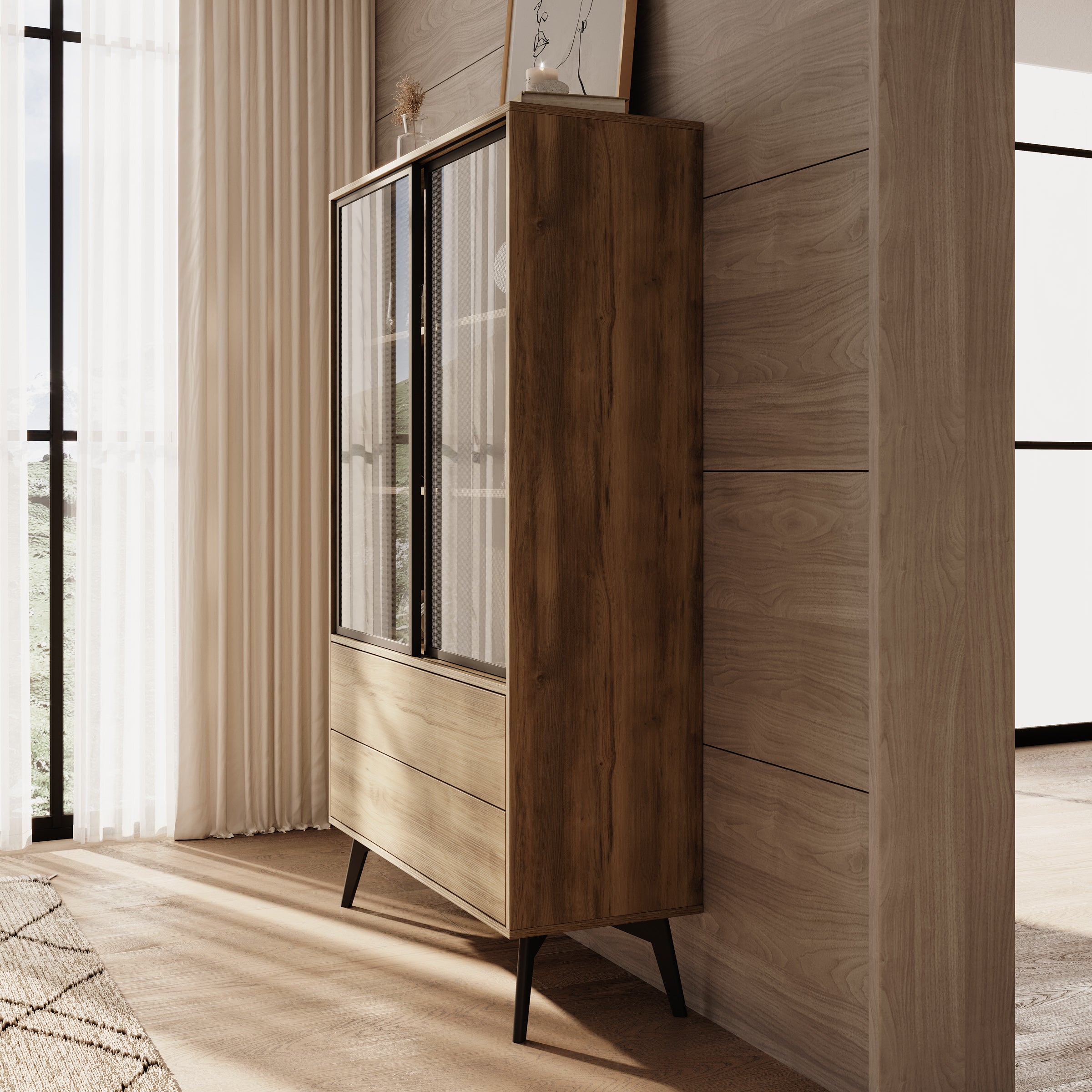 Spa - Vitrinekast - Eiken - 100x39x165 cm