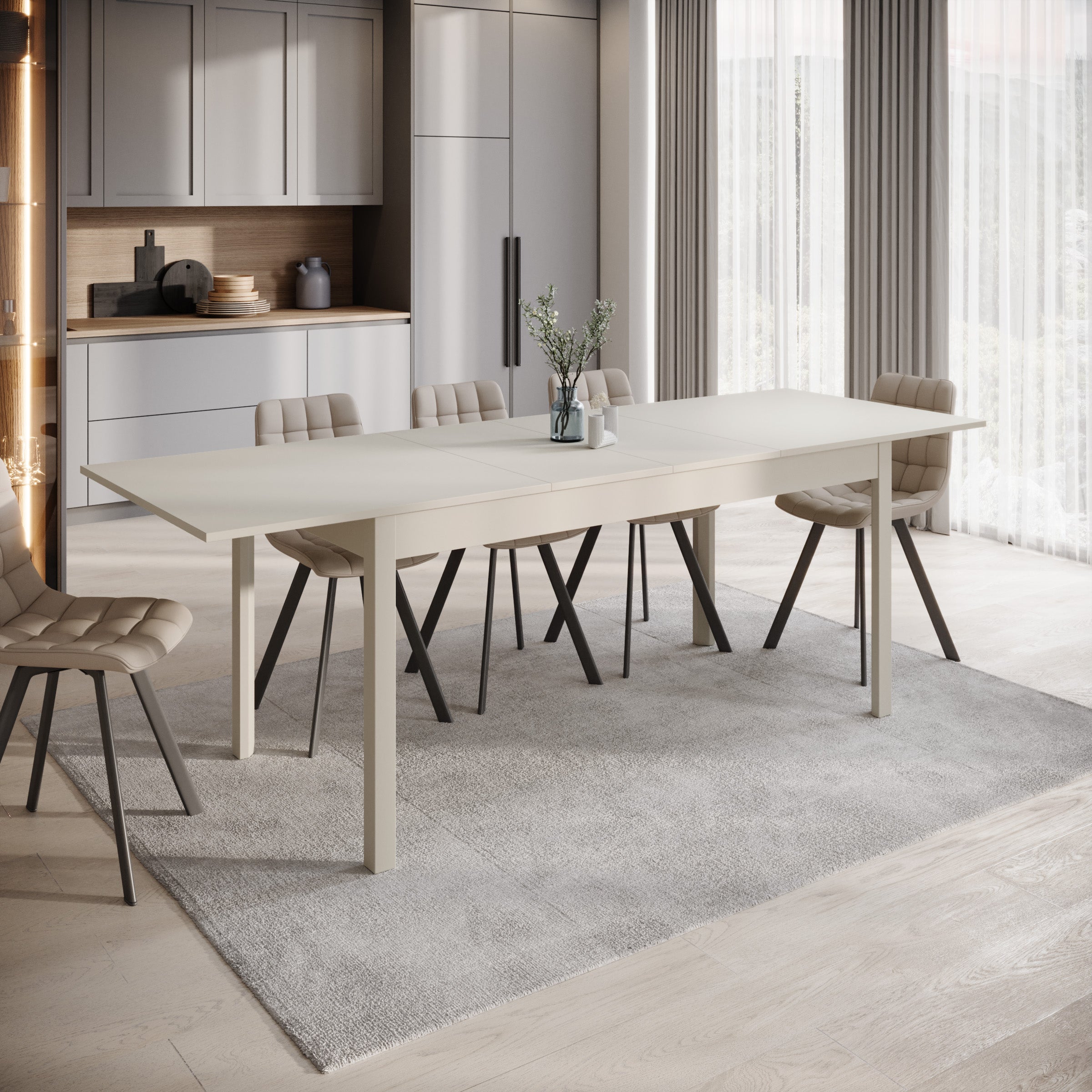 Steve - Eetkamertafel - Beige - 160x80x77 cm