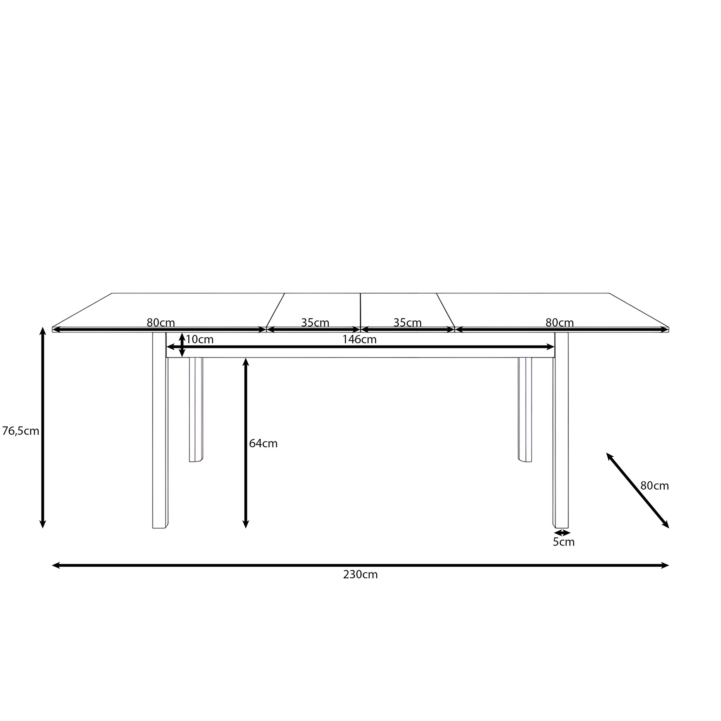 Steve - Eetkamertafel - Beige - 160x80x77 cm