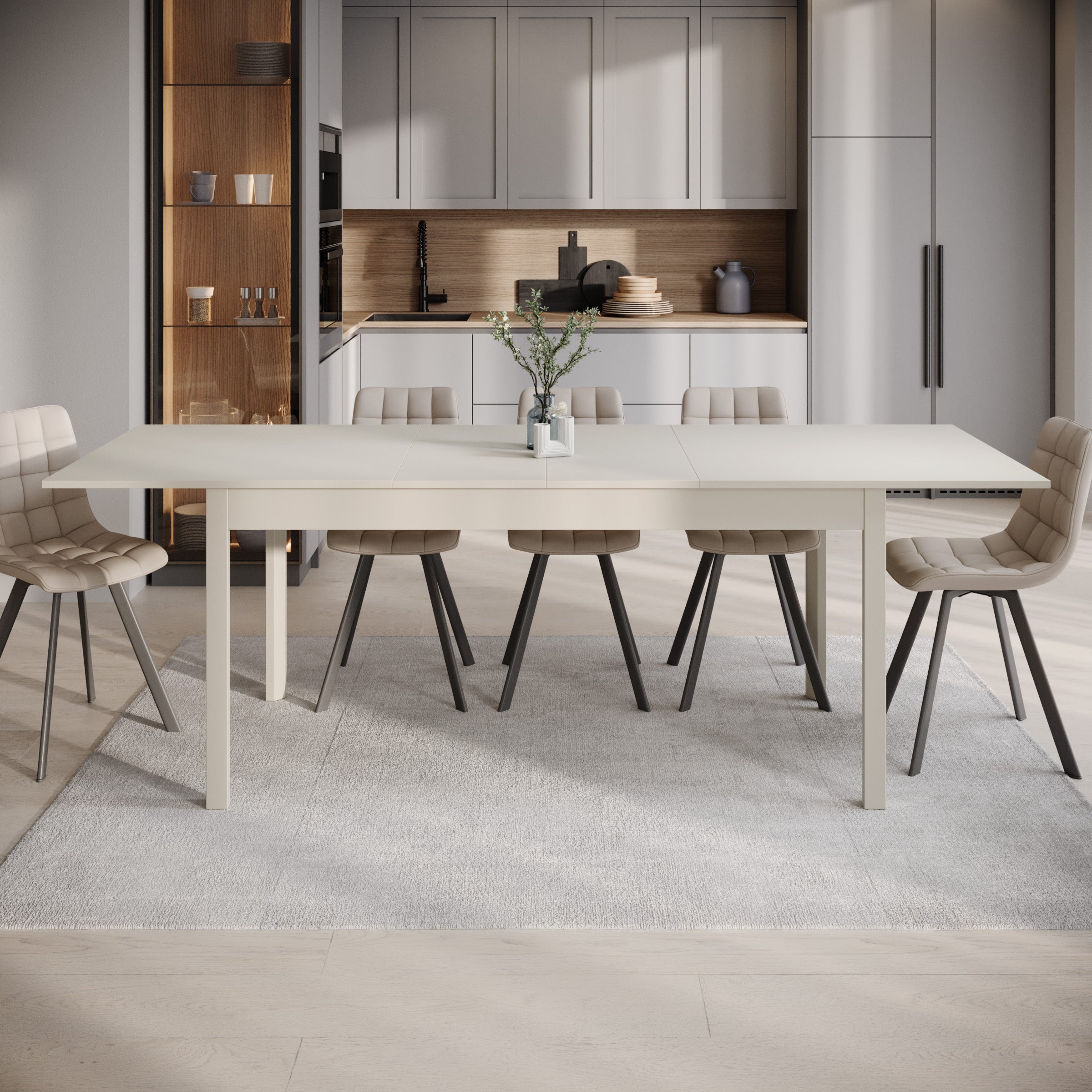 Steve - Eetkamertafel - Beige - 160x80x77 cm