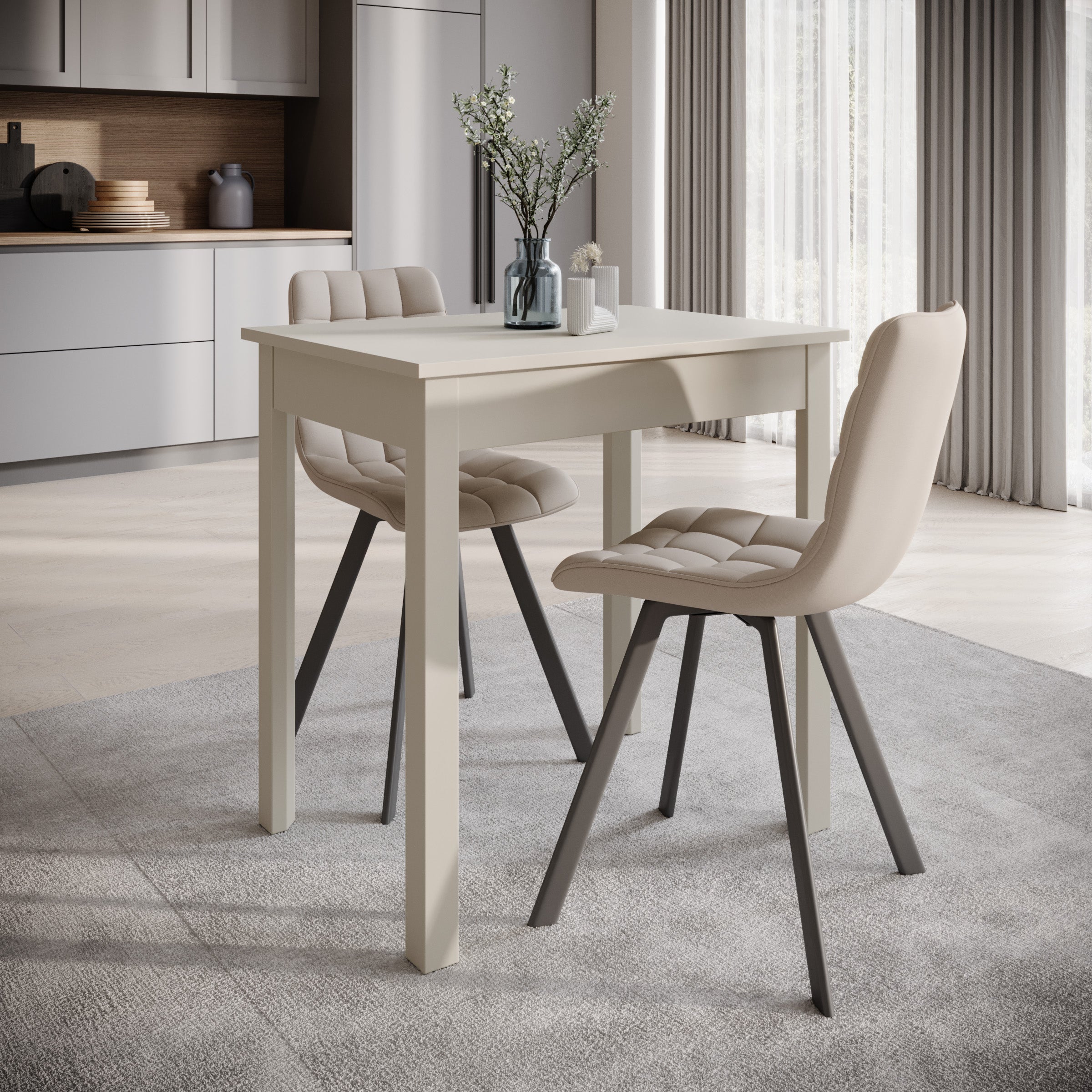 Steve - Eetkamertafel - Beige - 75x55x77 cm
