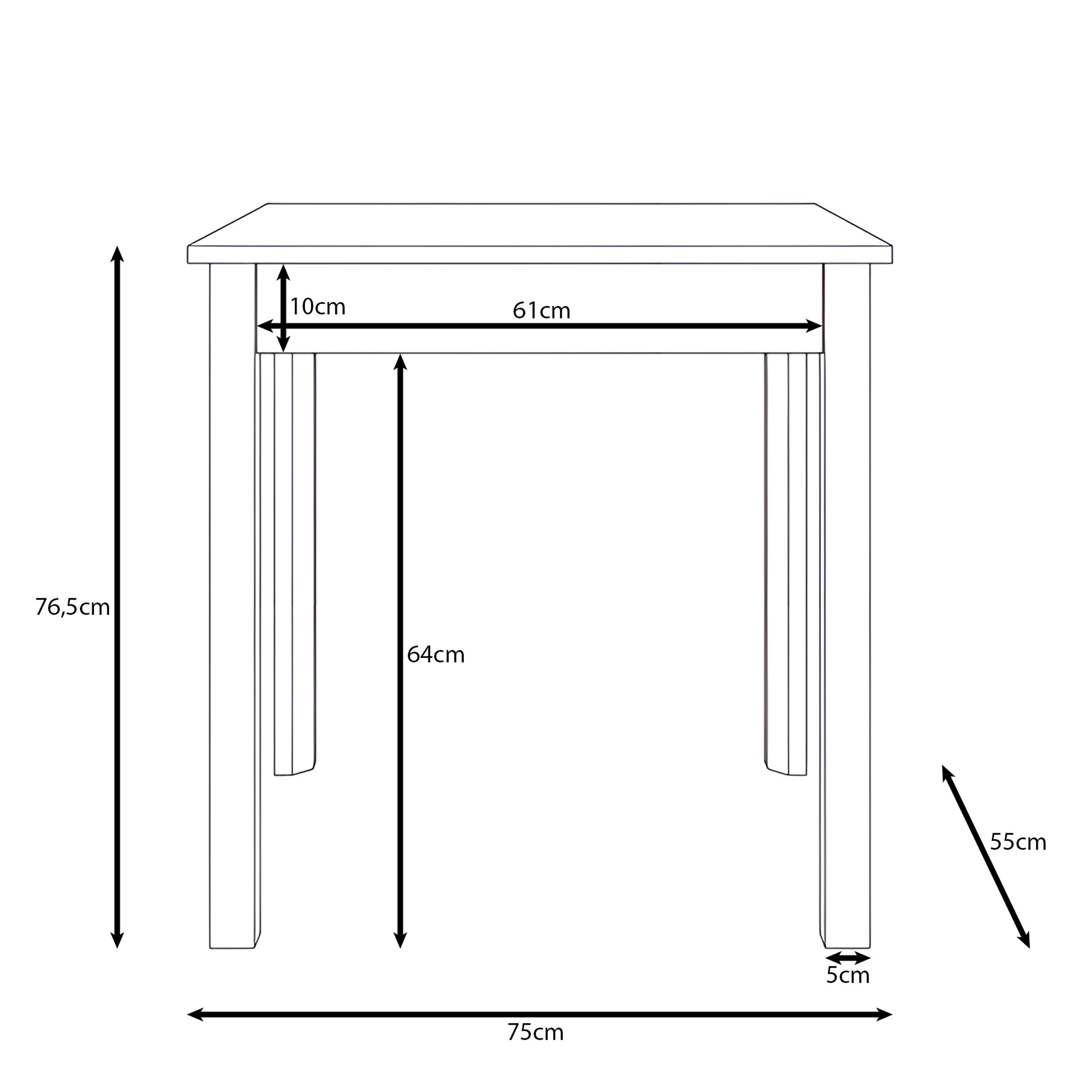 Steve - Eetkamertafel - Beige - 75x55x77 cm