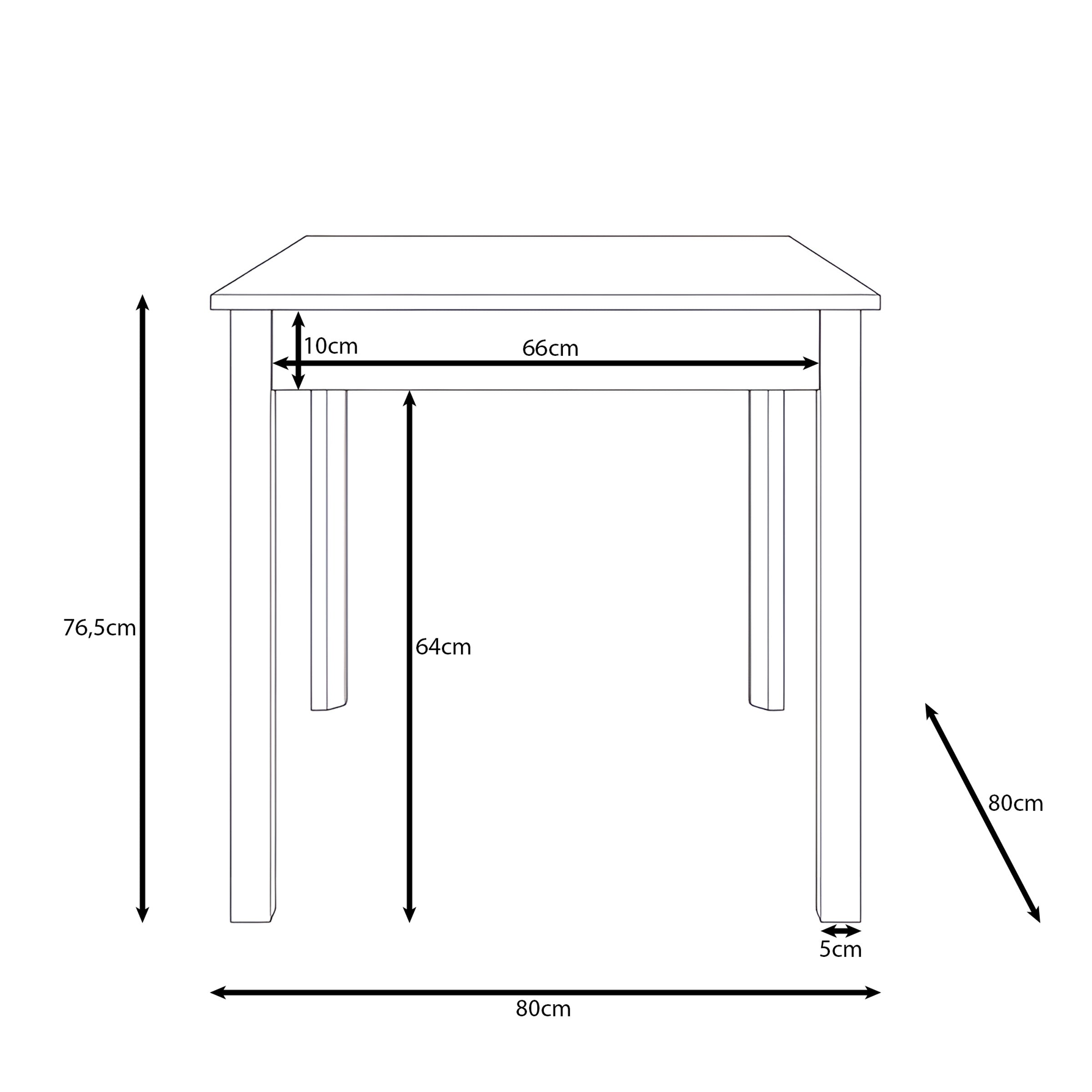 Steve - Eetkamertafel - Beige - 80x80x77 cm