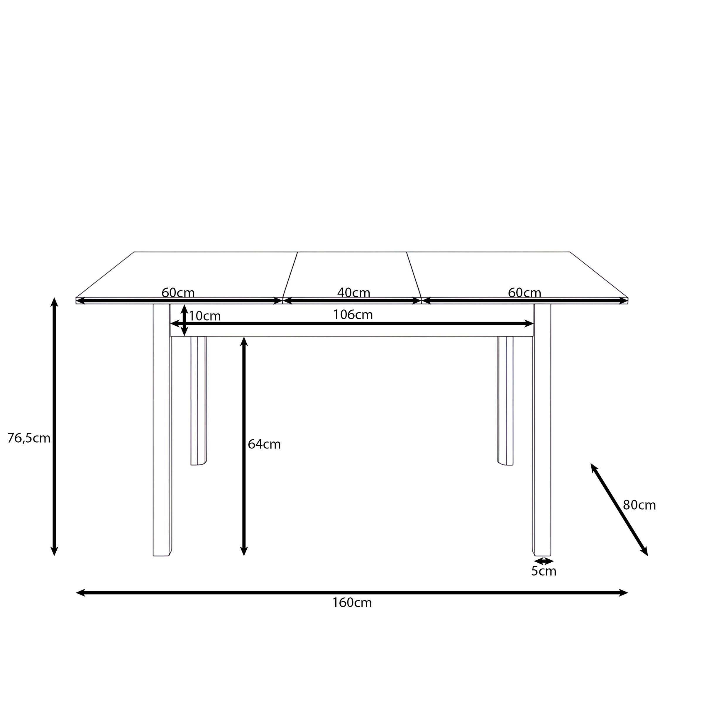 Steve - Eetkamertafel - Eiken - 160x80x77 cm