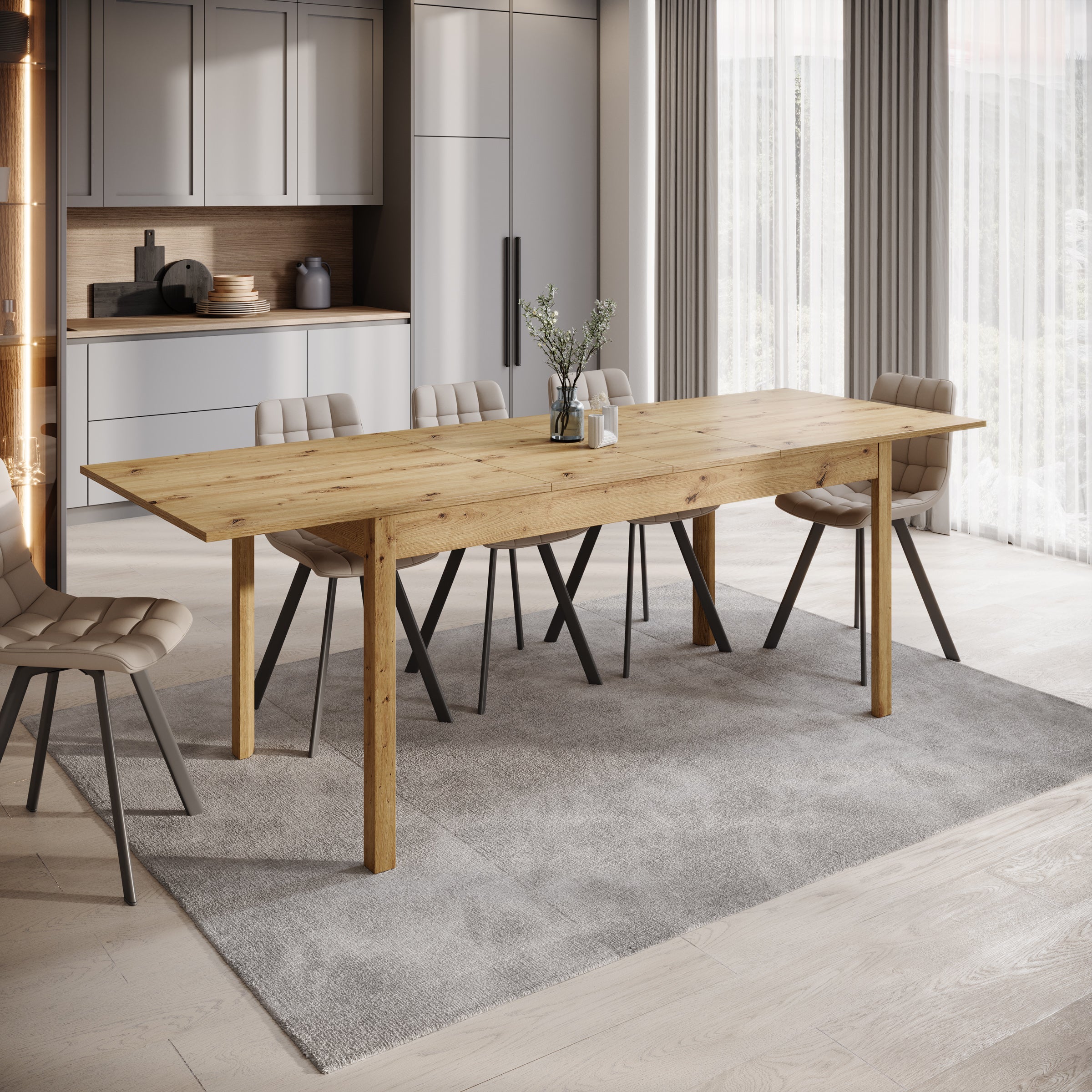 Steve - Eetkamertafel - Eiken - 160x80x77 cm