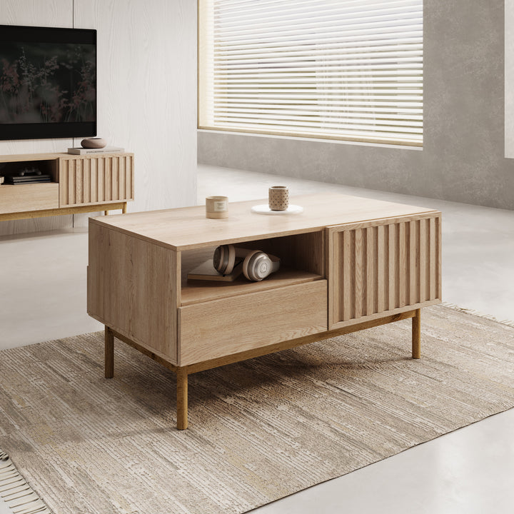 Storm - Salontafel met lade - Eiken - 106x64x53 cm