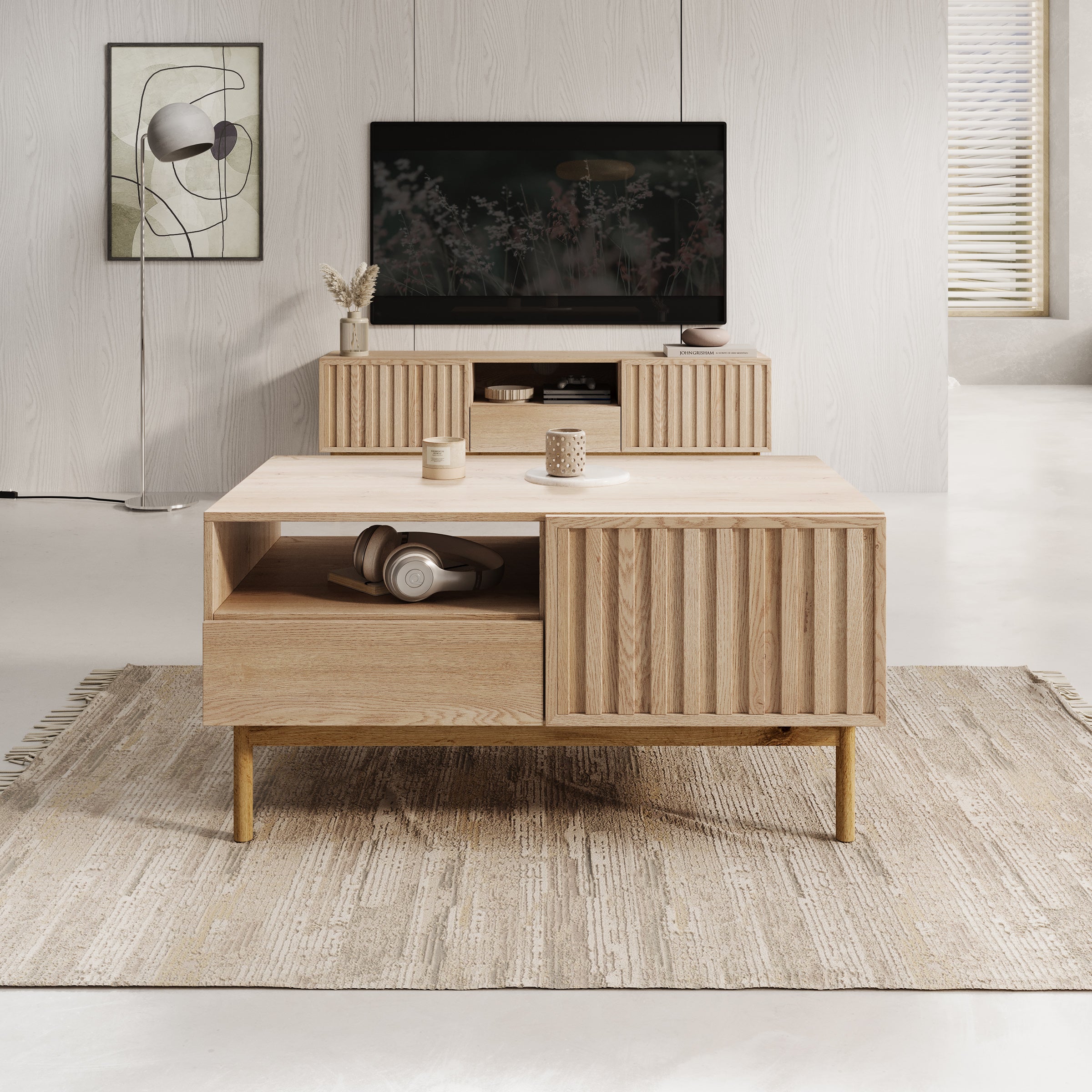 Storm - Salontafel met lade - Eiken - 106x64x53 cm