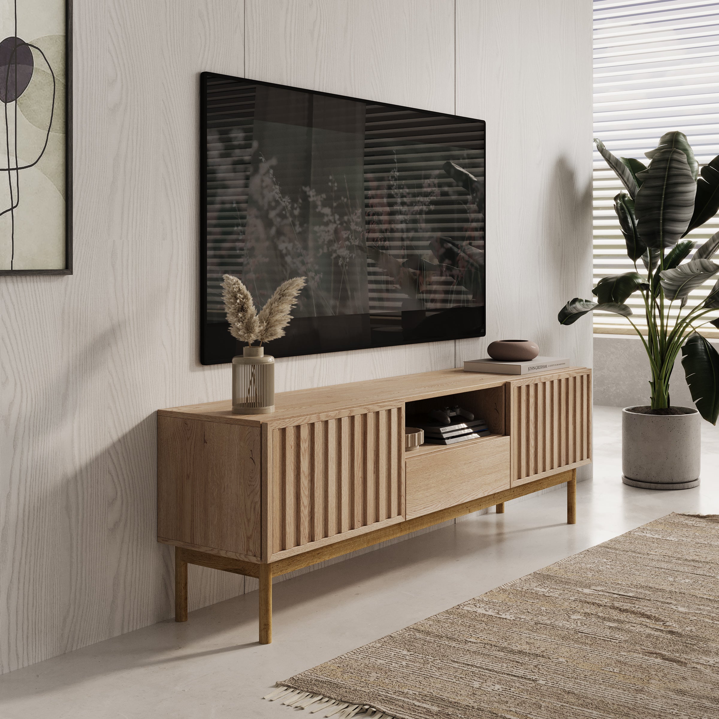 Storm - TV-Meubel met 2 deuren - Eiken - 159x37x53 cm