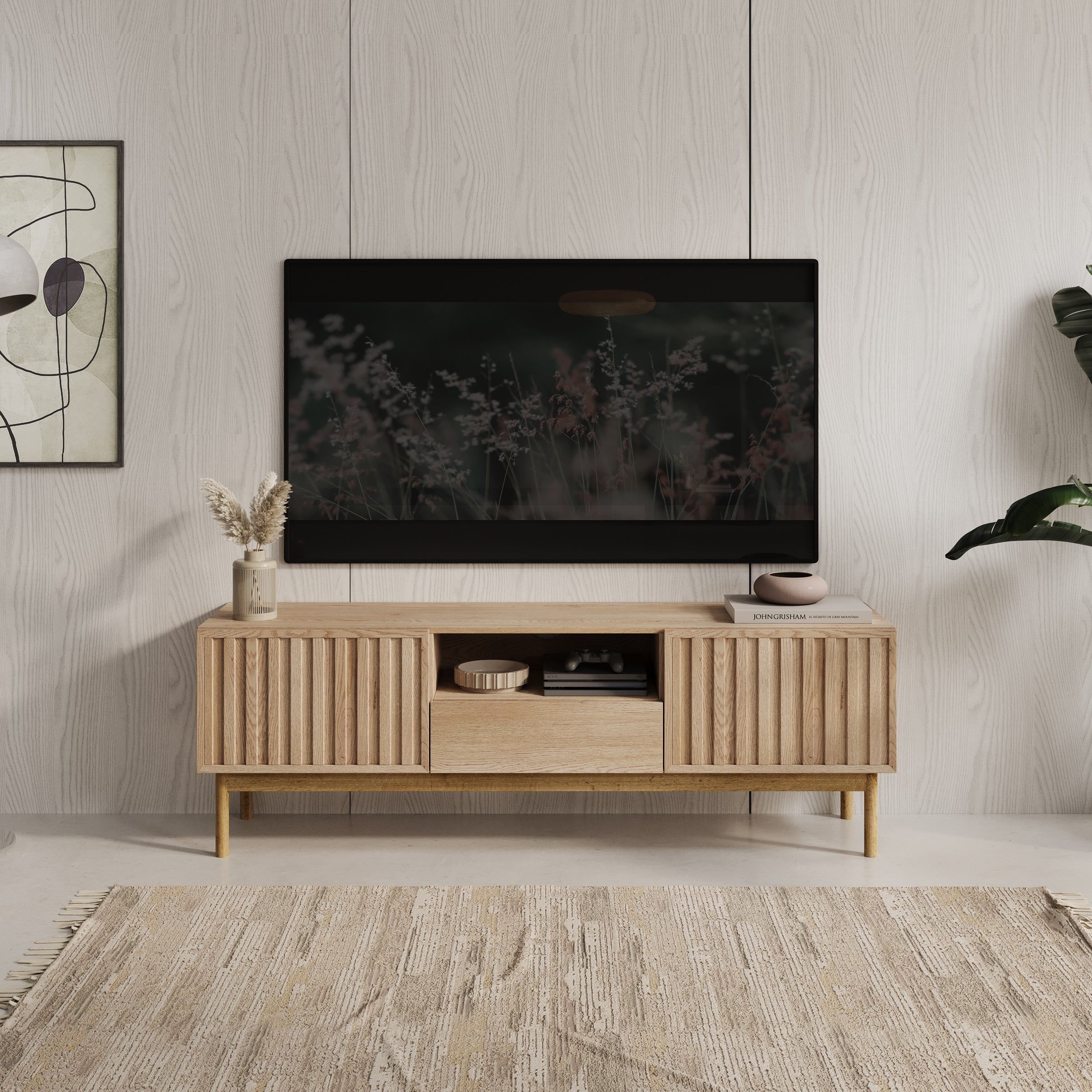Storm - TV-Meubel met 2 deuren - Eiken - 159x37x53 cm