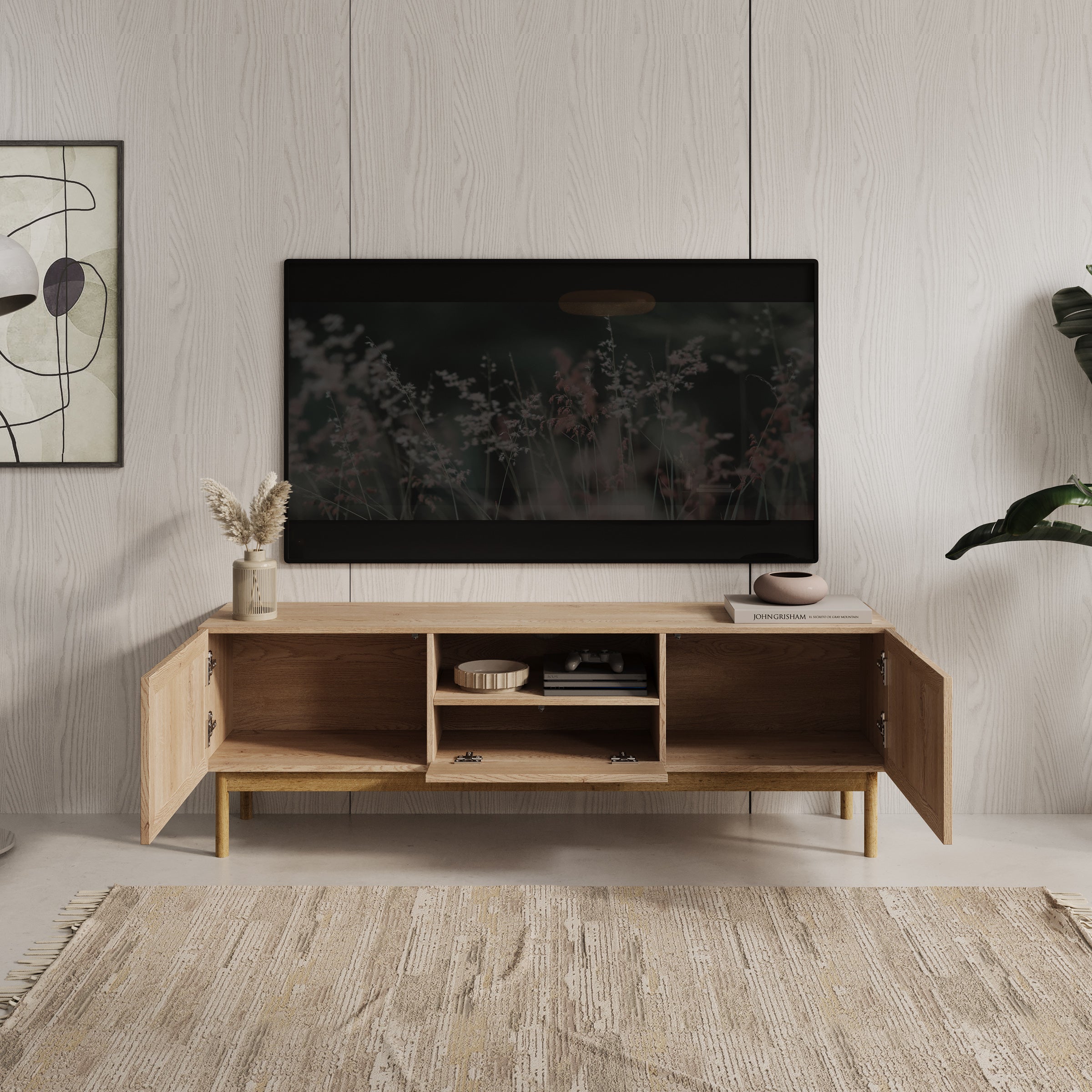 Storm - TV-Meubel met 2 deuren - Eiken - 159x37x53 cm