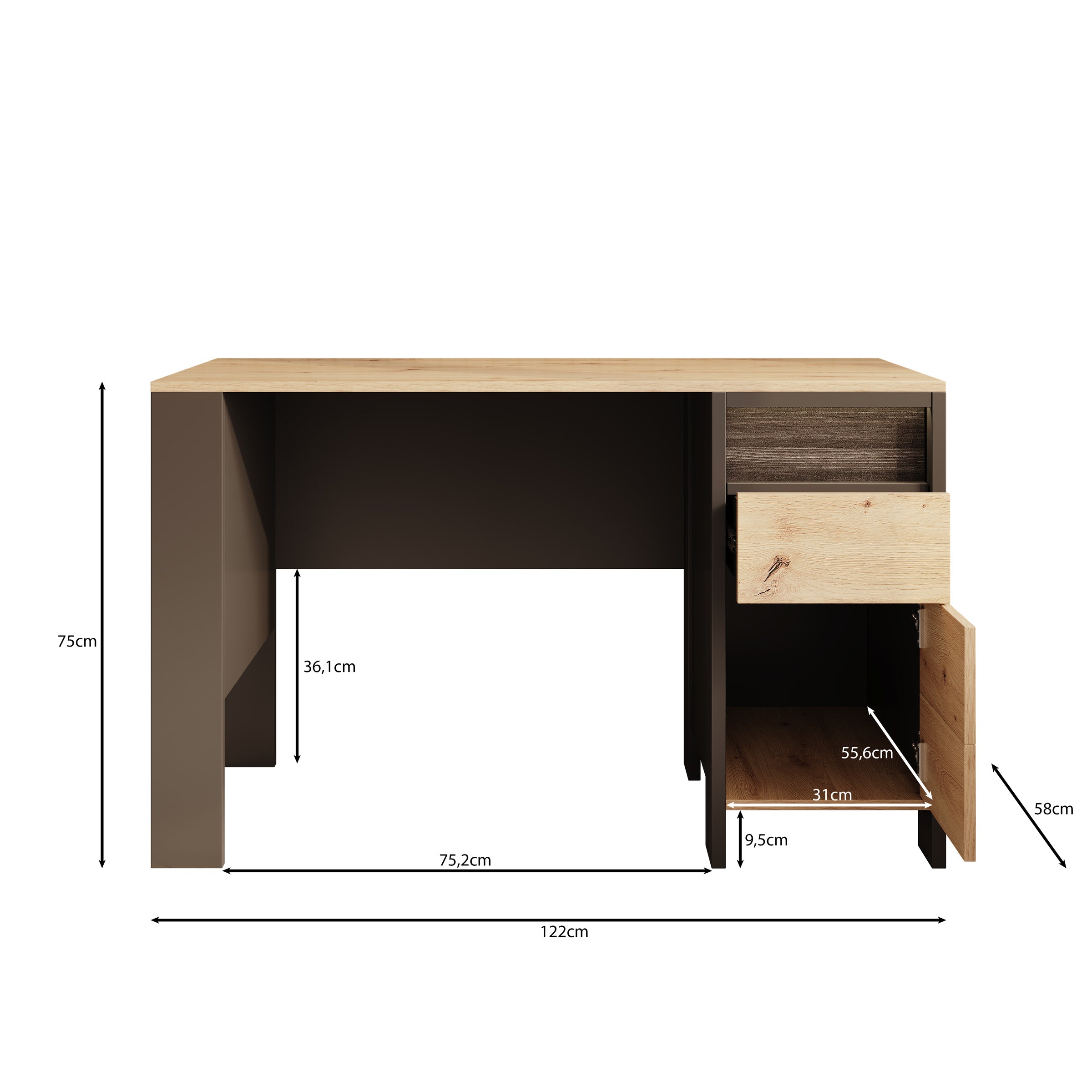 Stratosphere - Bureau - Eiken - 122x58 cm