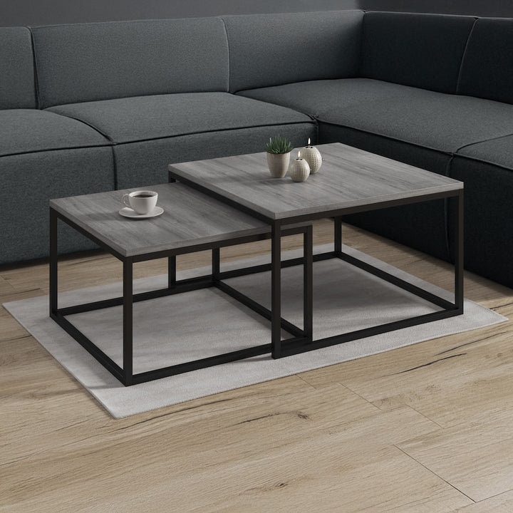 Styler - Salontafel set van 2 - Grijs/eiken