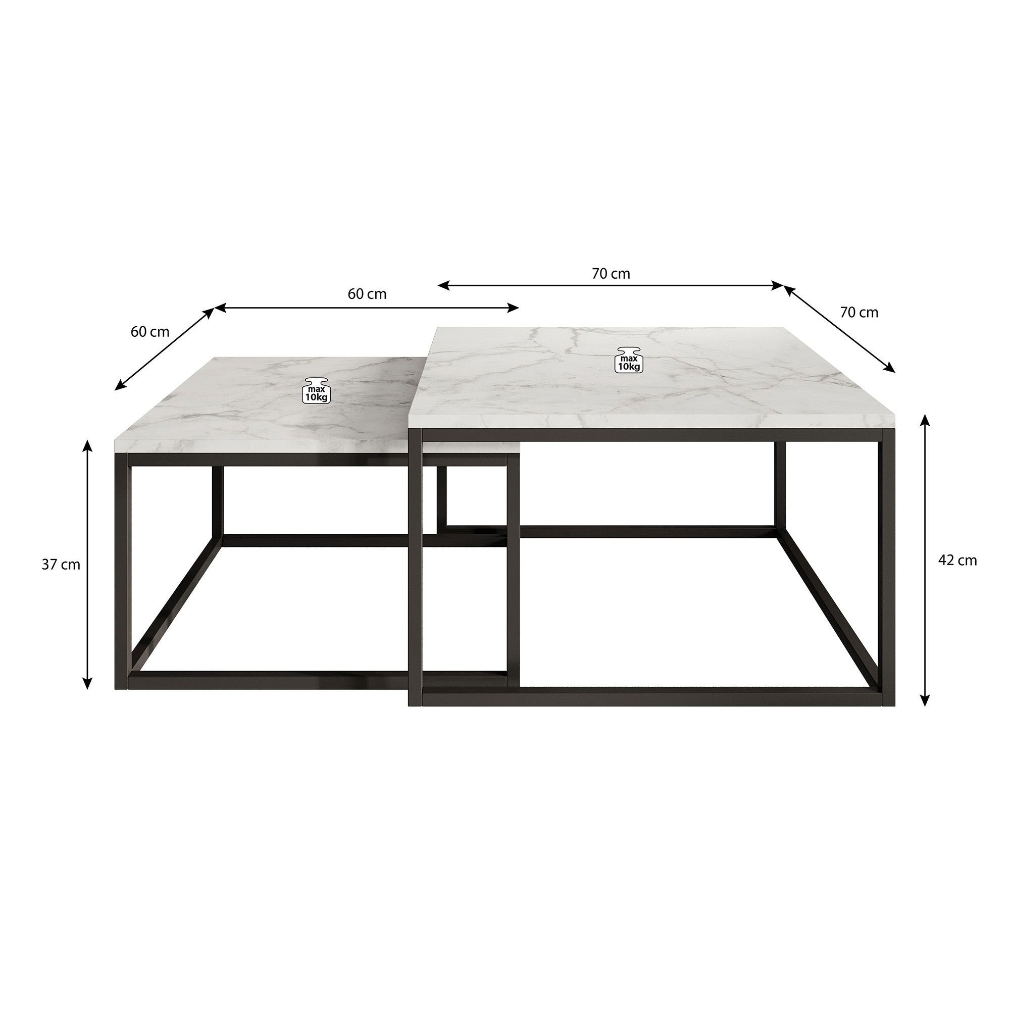 Styler - Salontafel set van 2 - Wit marmerlook