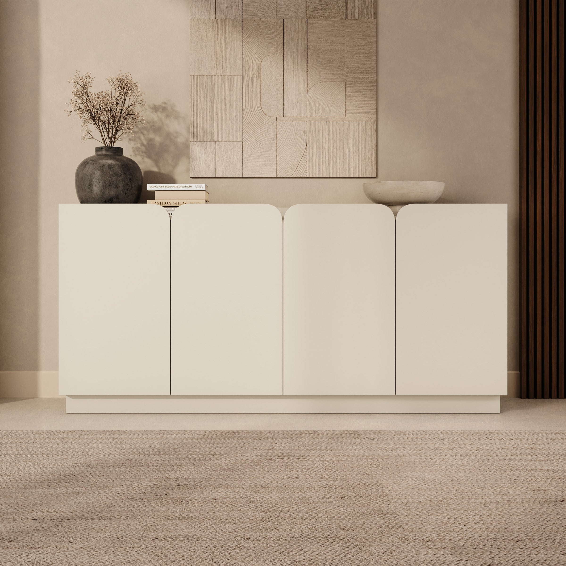 Sunday - Dressoir - Beige - 180x40x86 cm
