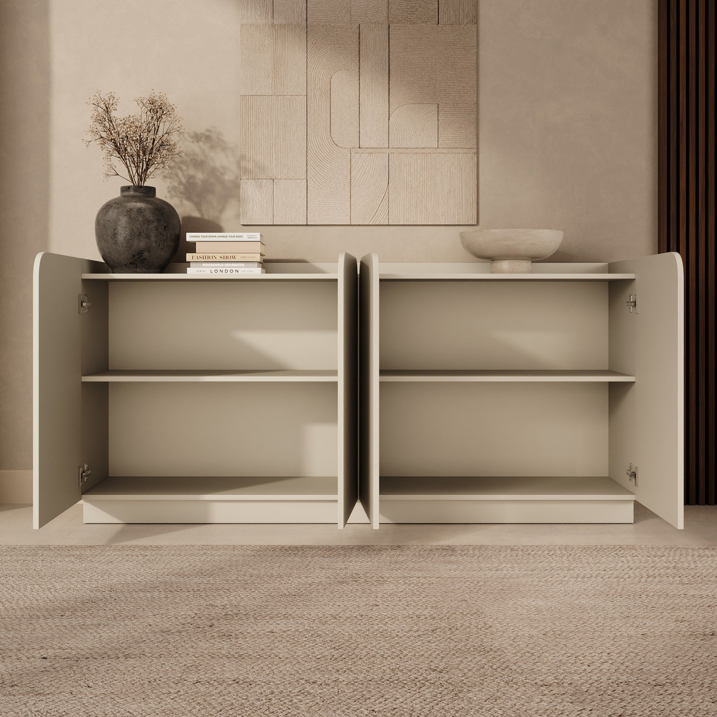 Sunday - Dressoir - Beige - 180x40x86 cm