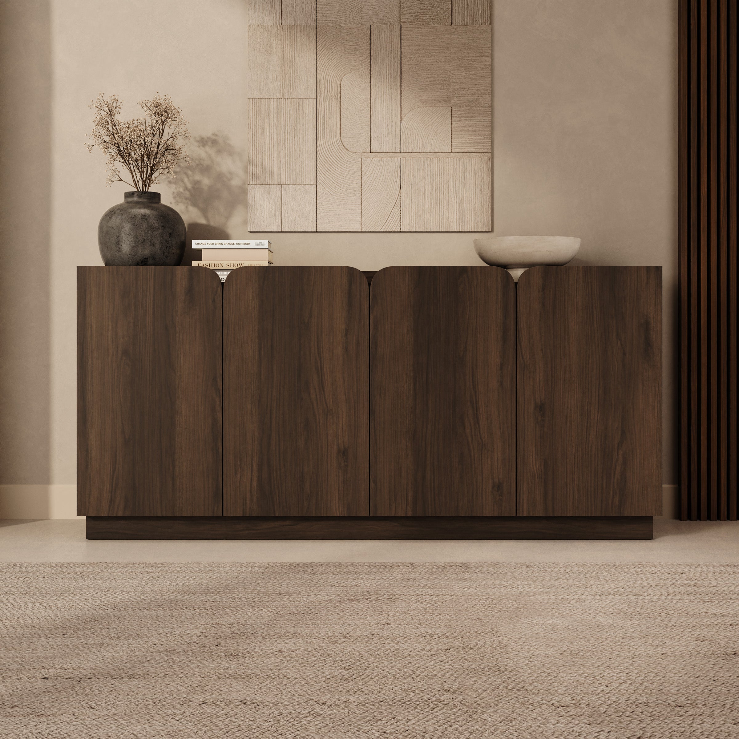 Sunday - Dressoir - Walnootpatroon - 180x40x86 cm