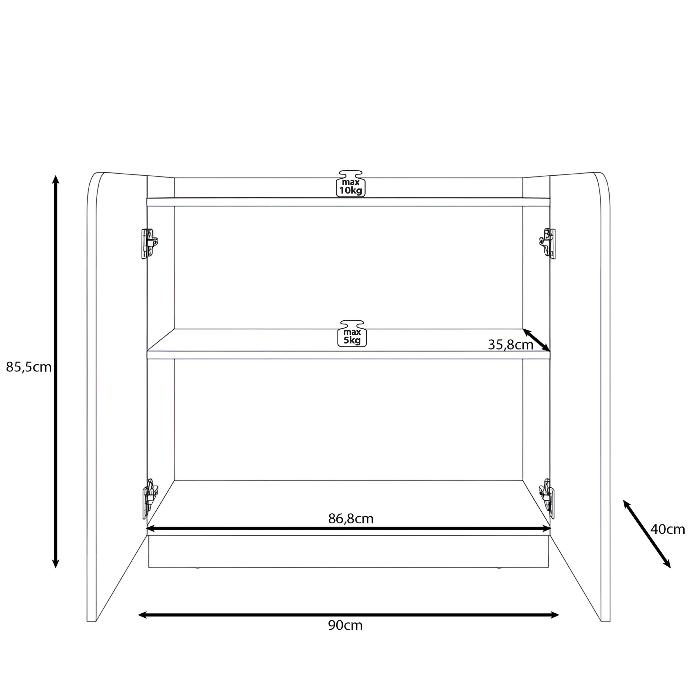 Sunday - Dressoir - Walnootpatroon - 90x40x86 cm