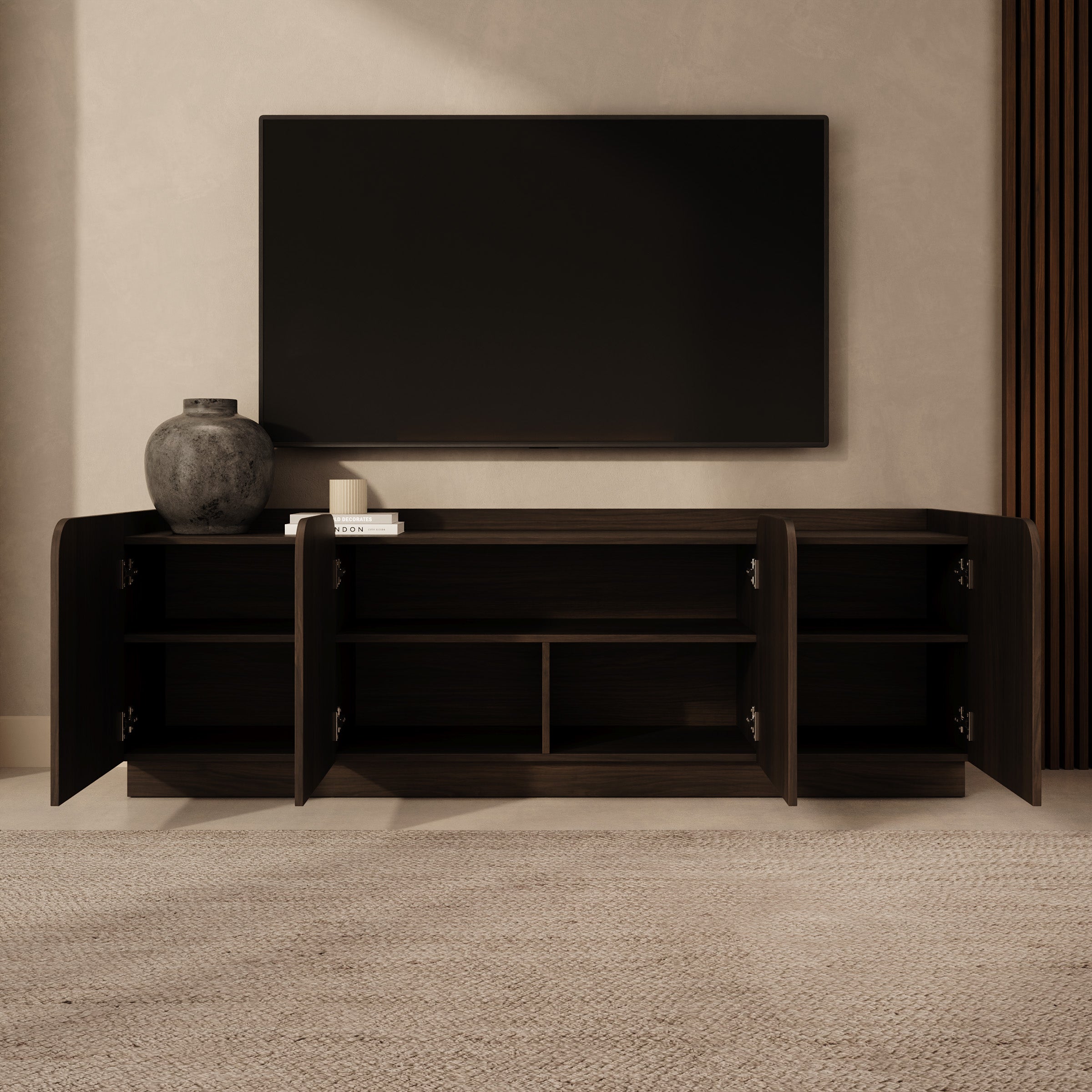 Sunday - TV-Meubel - Walnootpatroon - 180x40x60 cm