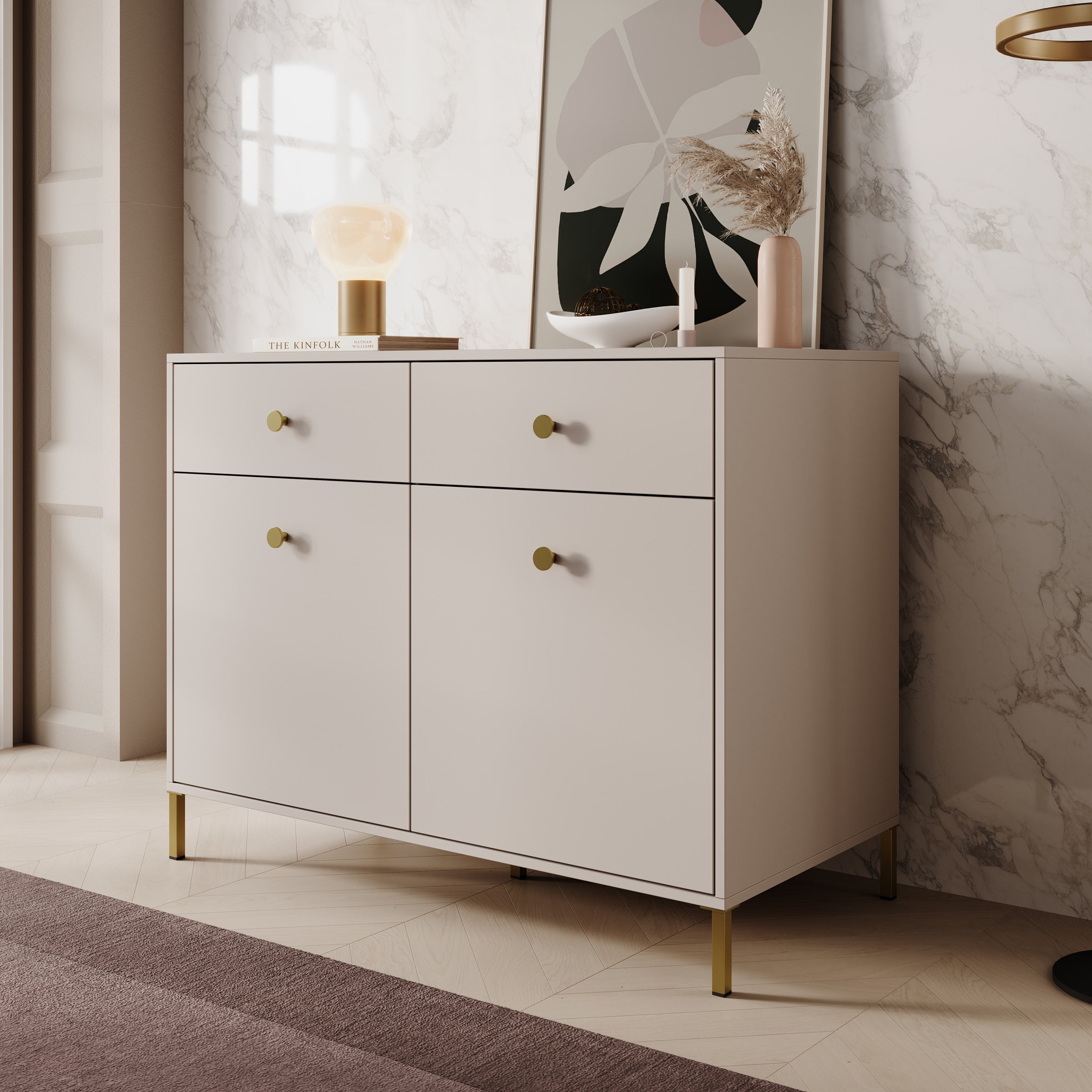 Syran - Dressoir - Beige - 114x42x90 cm