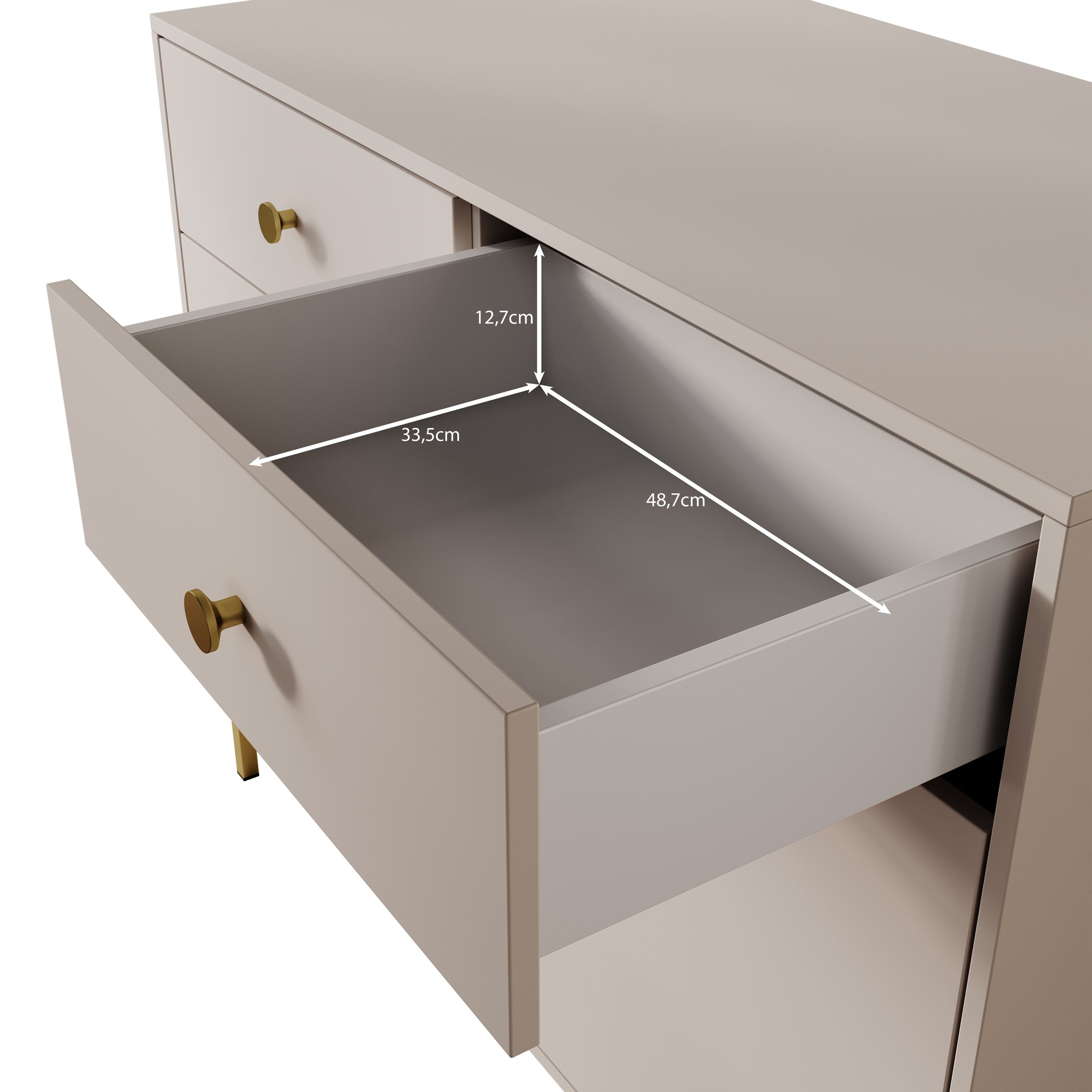 Syran - Dressoir - Beige - 114x42x90 cm