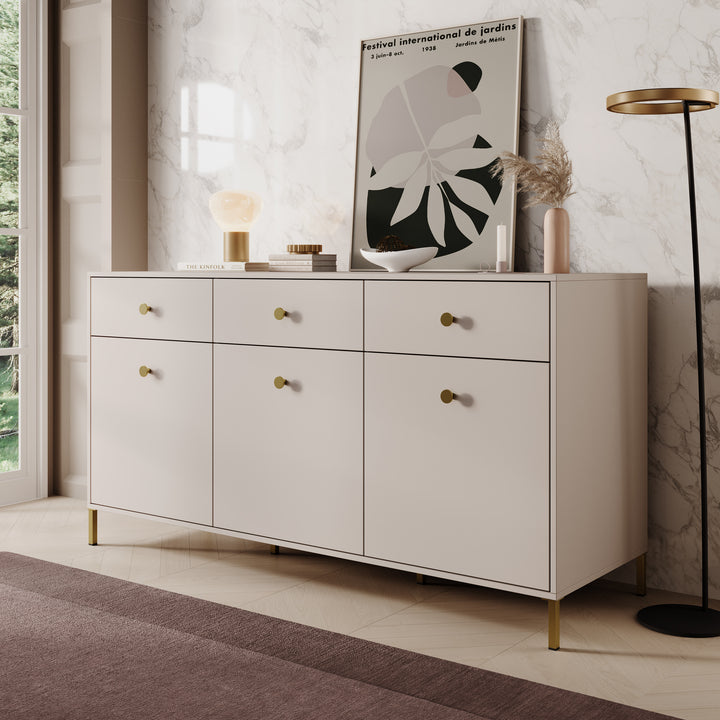 Syran - Dressoir - Beige - 168x42x90 cm