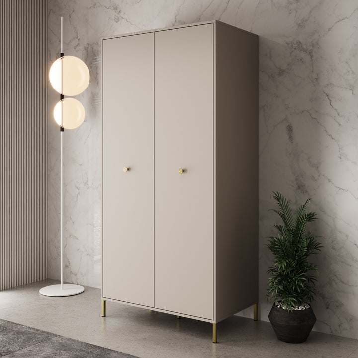 Syran - Kledingkast 2 deurs - Beige - 94x56x196 cm