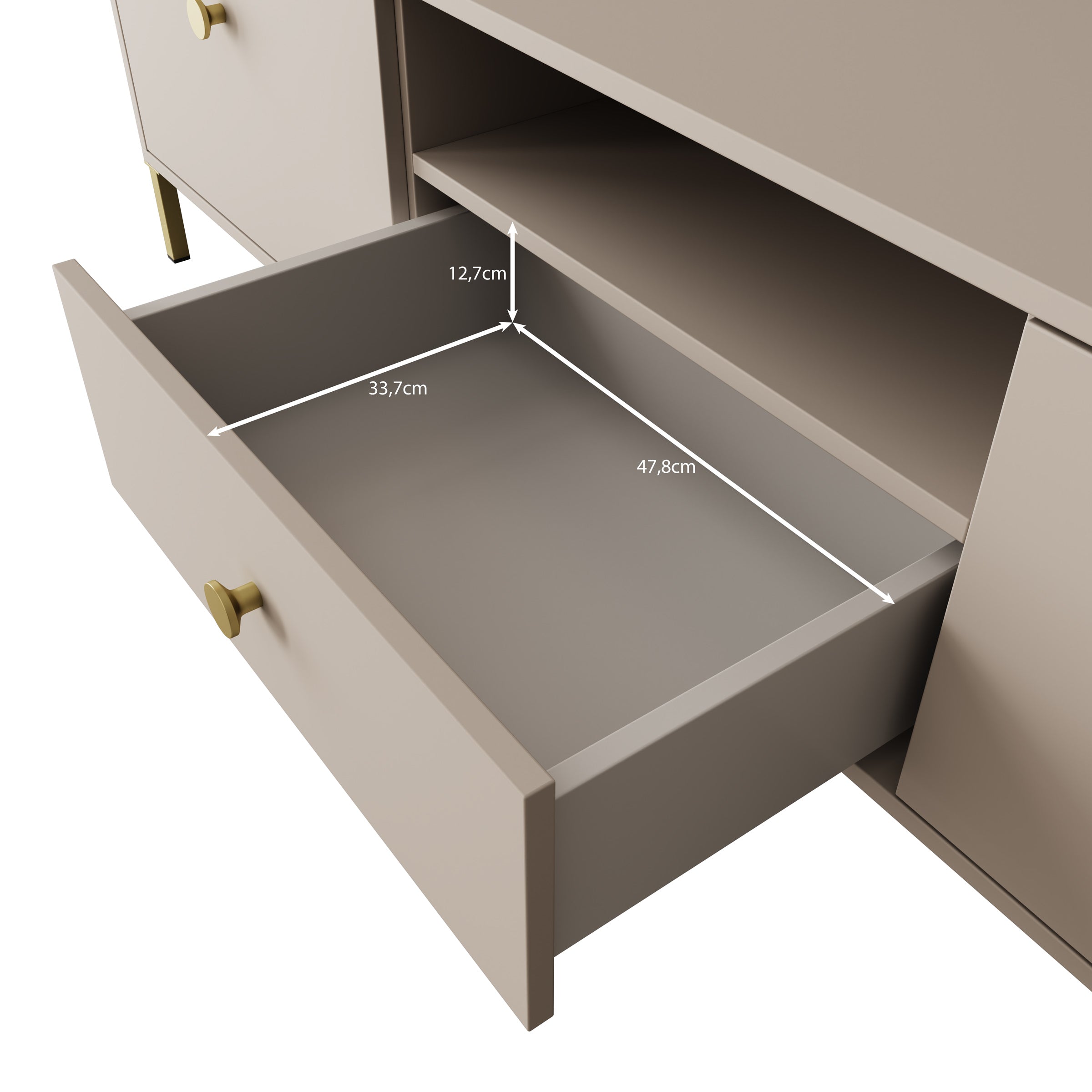 Syran - TV-Meubel - Beige - 168x42x48 cm